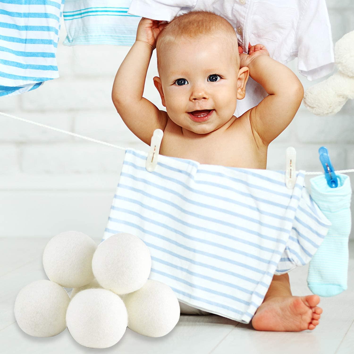 (Upgraded) SnugPad XL Size Wool Dryer Balls Natural Fabric Softener & 100 Organic Premium New