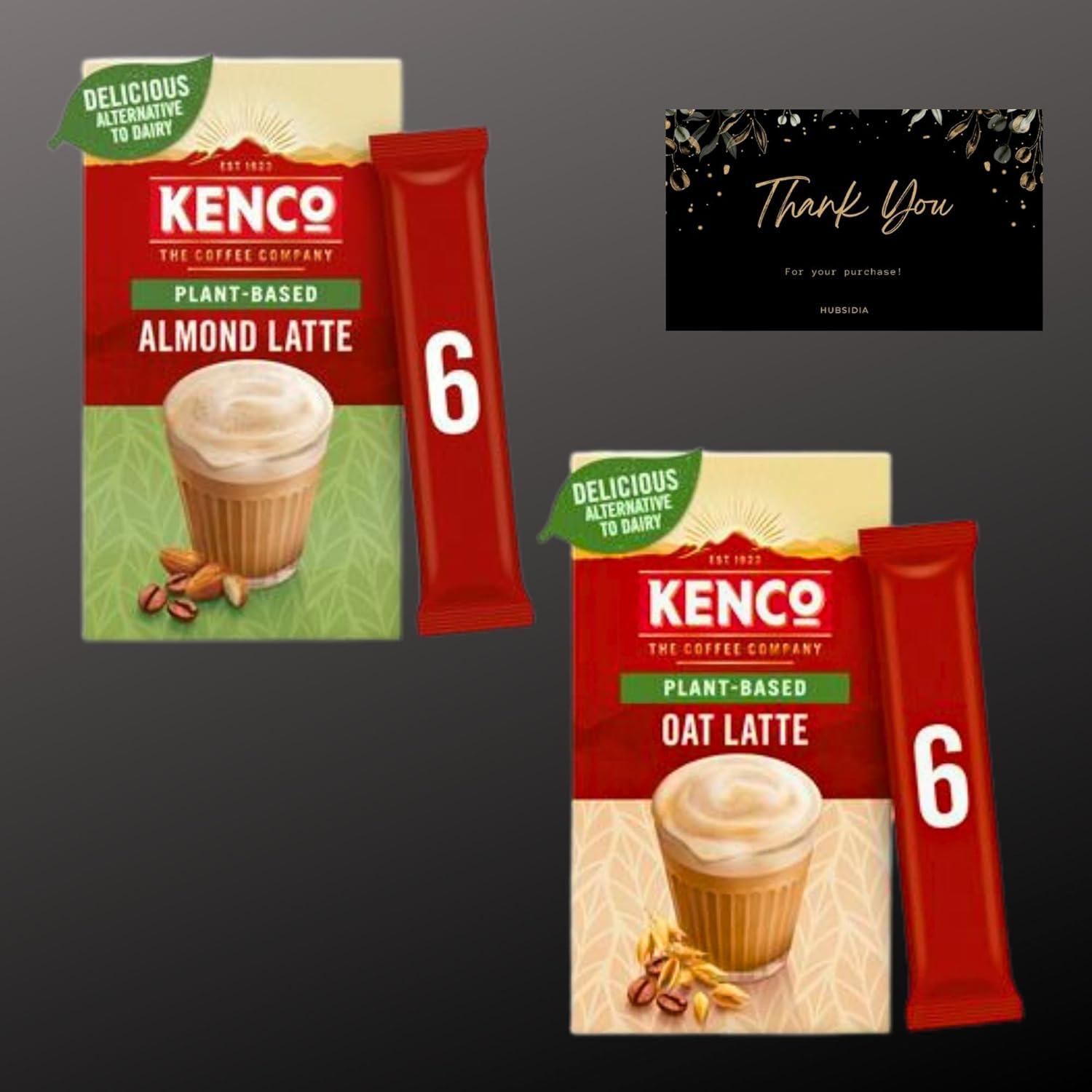 Kenco Plant Based Bundle of 6 x Oat Latte Instant Coffee Sachets and 6