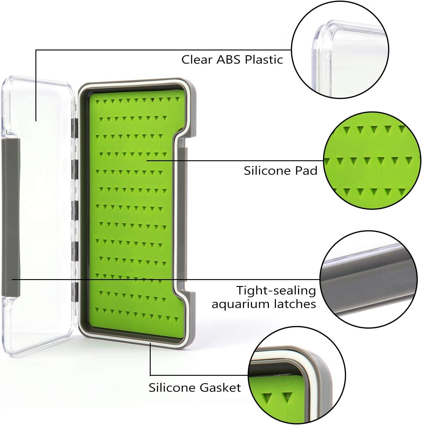 Bassdash Waterproof Fly Box Single/Double Sided Fishing Flies Storage