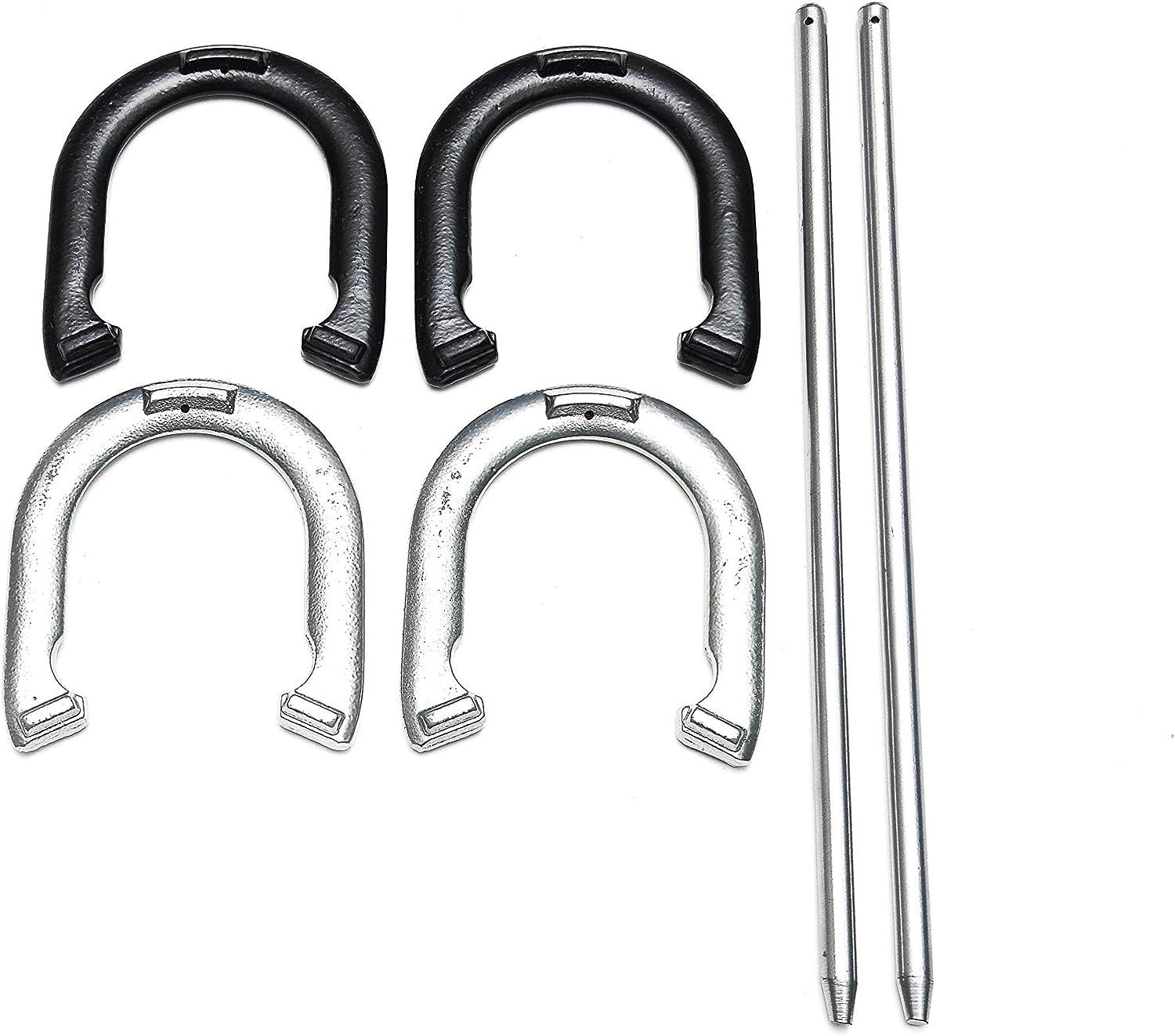 HAN'S DELTA Horseshoes Set Includes 4 Horseshoes and 2 Stakes and