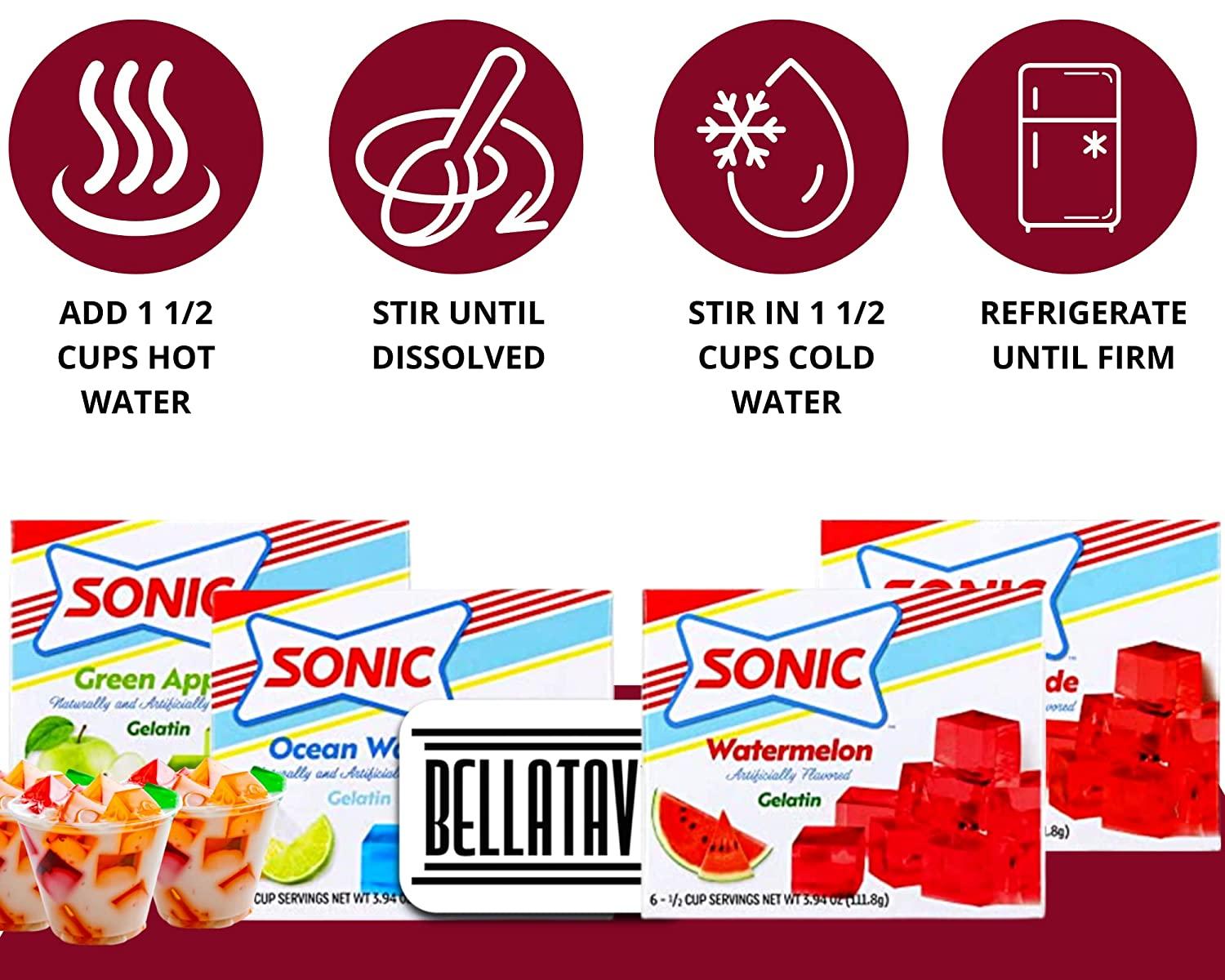 Flavored Gelatin Powdered Packets Variety Pack. Includes 4 Boxes of