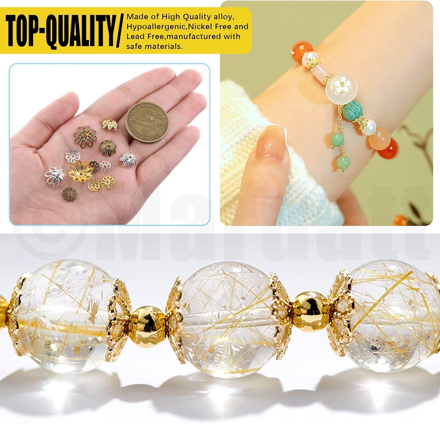 Mardatt 2100PCS Metal Bead Caps Assortment Set 12 Styles, 7/9/10