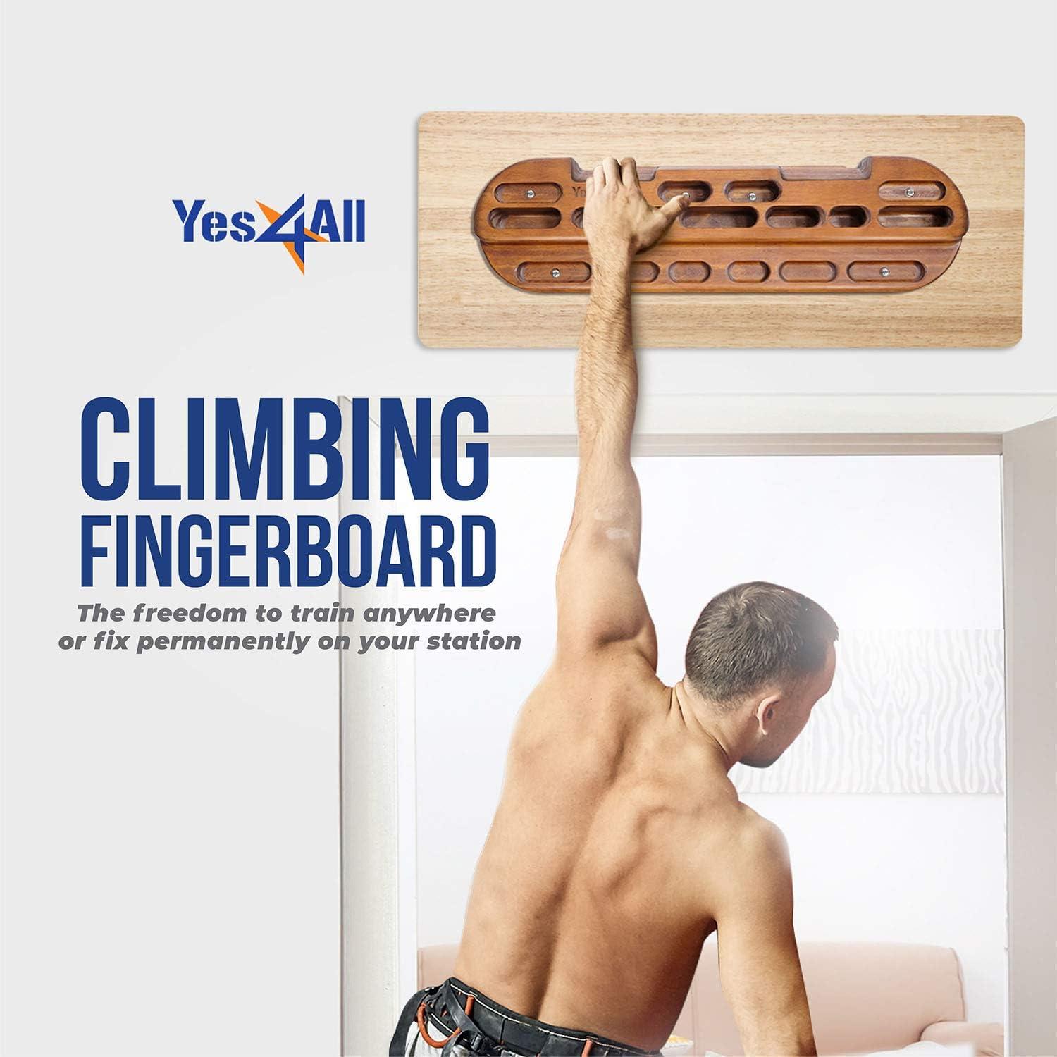Yes4All Wooden Hang Board/Climbing Board - Hand Strengthener for Finger ...