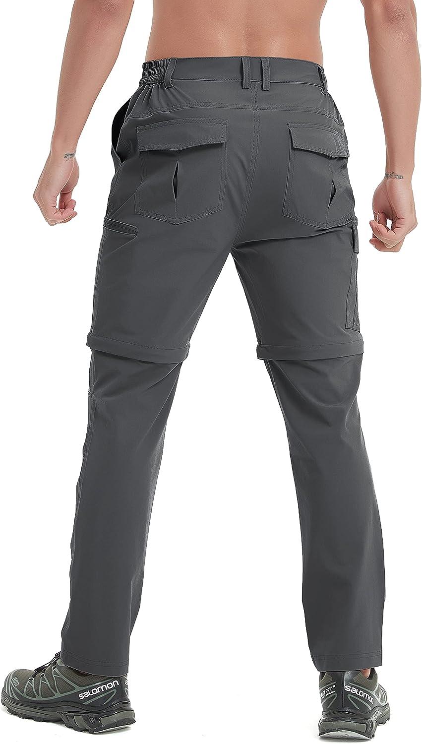 Mens Hiking Convertible Pants Waterproof Lightweight Quick Dry Zip