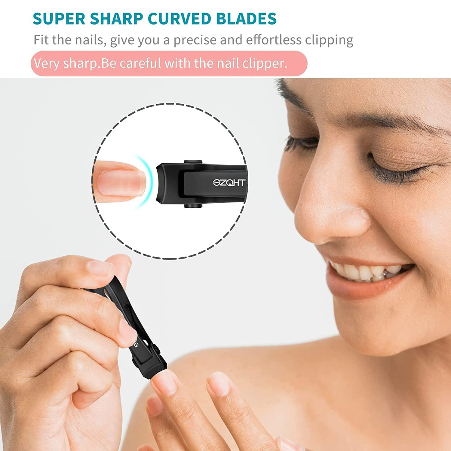 SZQHT Ultra Wide Jaw Opening Nail Clippers Set Toenail Clippers for