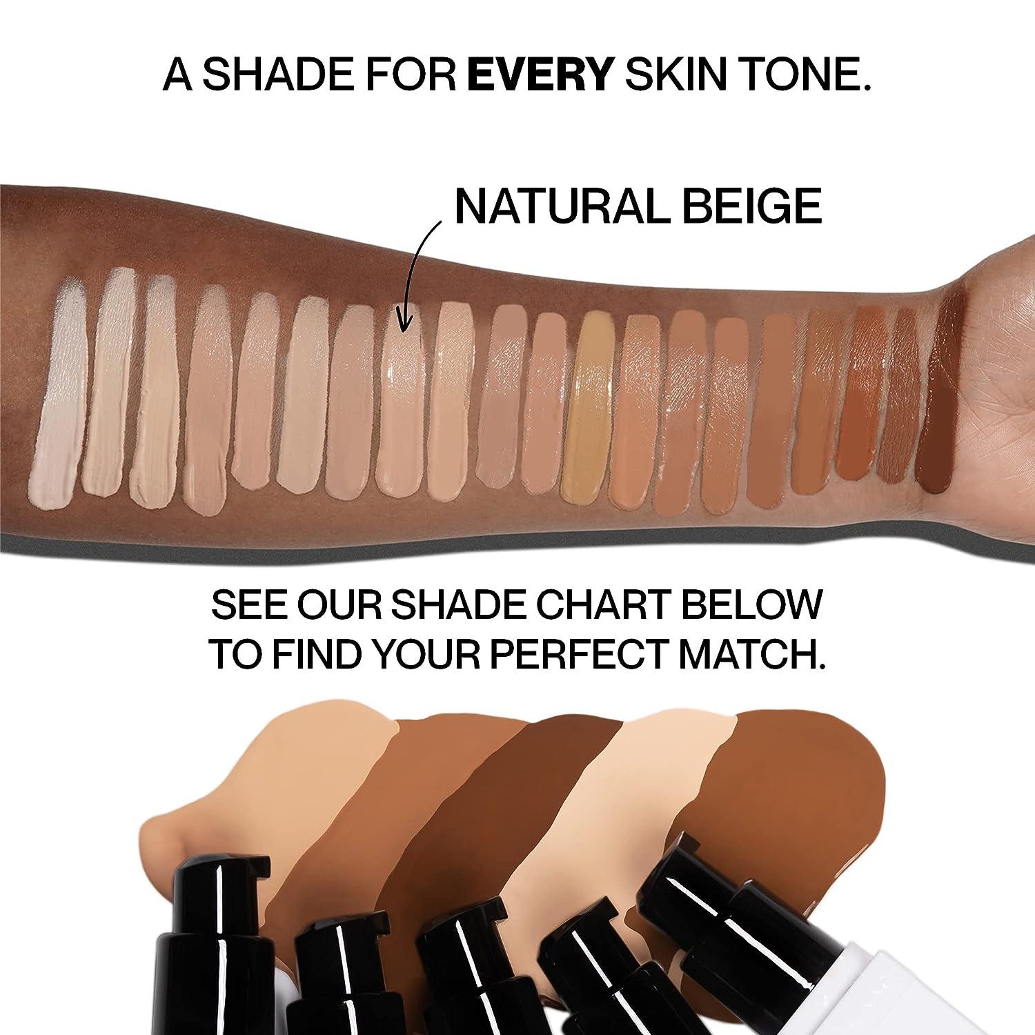 HIDE PREMIUM Liquid Foundation SEE SHADE FINDER Below For Perfect Match  Multi-Use Waterproof Foundation Medium/Full Coverage Foundation Oil Free We  Have a Shade For All Skin Types 1 fl. Oz. (Natural Beige)