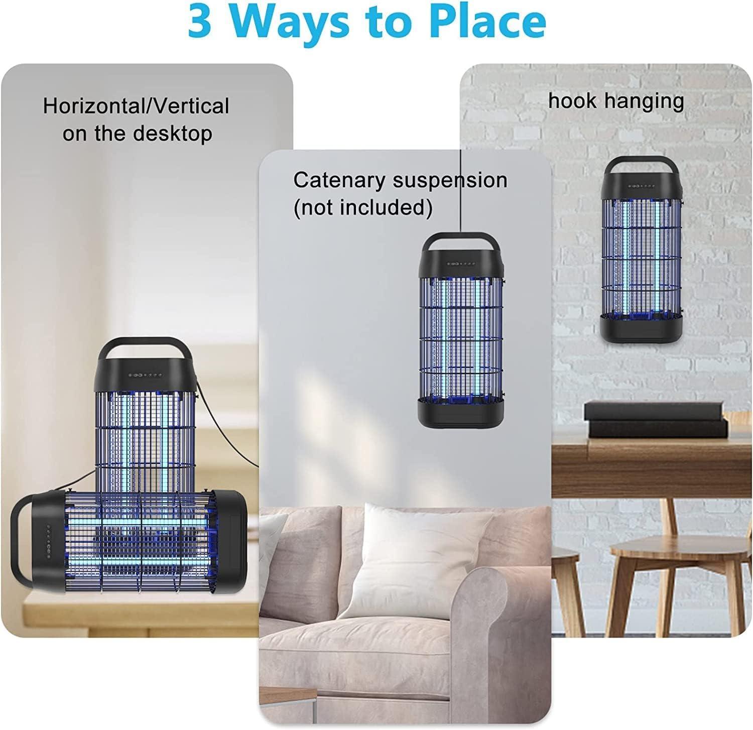 EUQQU 18W UV Insect Mosquito Lamp - Electric Fly Trap with Remote Timer ...