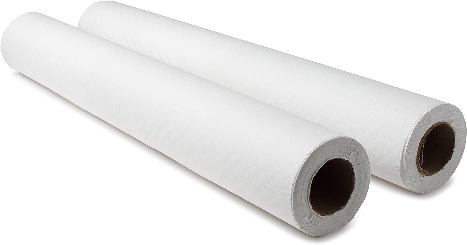 Exam Table Paper - 18''x125 Disposable Standard White Textured Crepe  Medical Barrier Cover Roll - Wide Paper Rolls for Spas Daycares Doctors  Chiropractors Examination and Massage Tables (2)