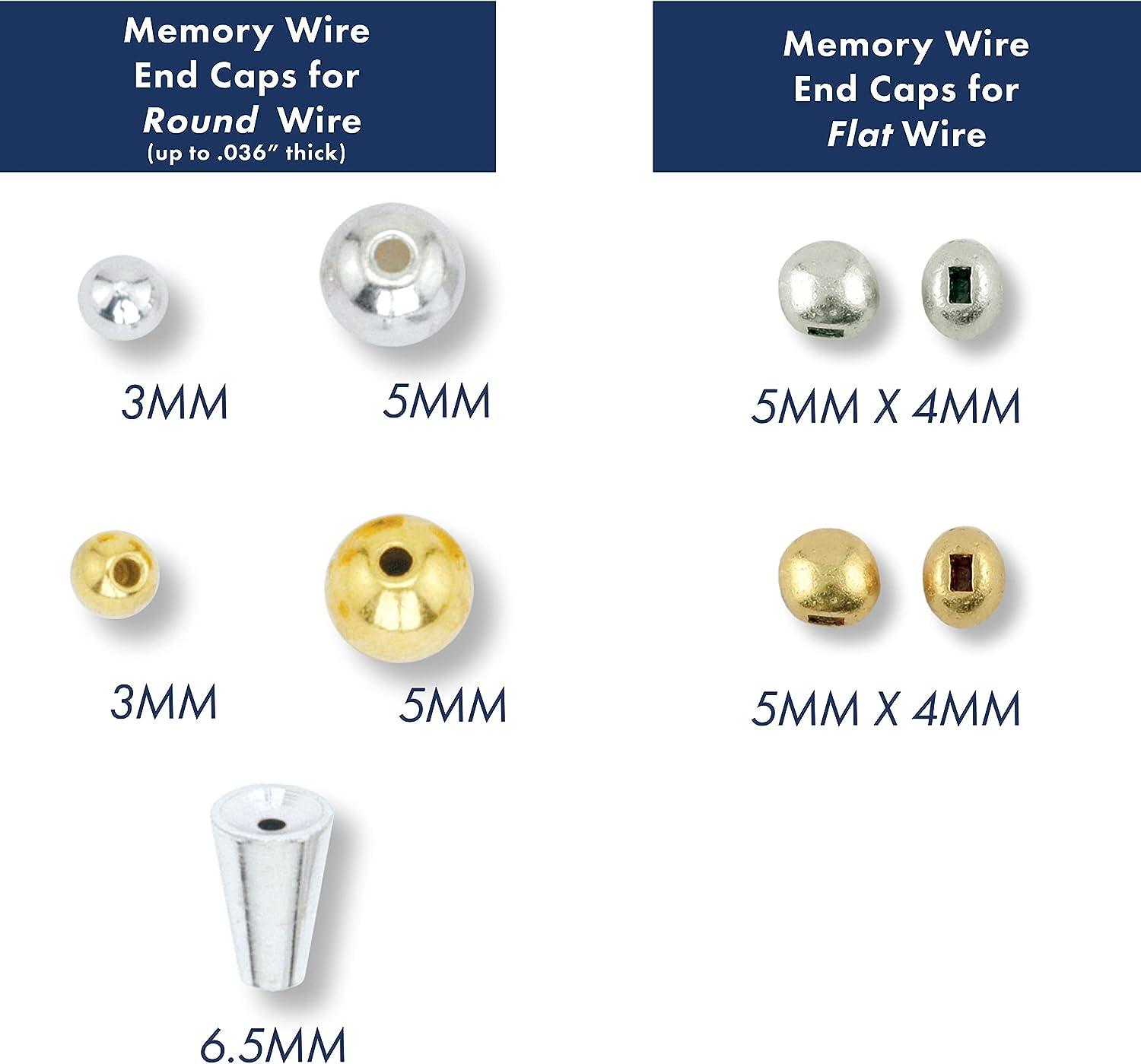 Beadalon Memory Wire End Caps 3 mm / .12 in Round Gold Color 144 pc