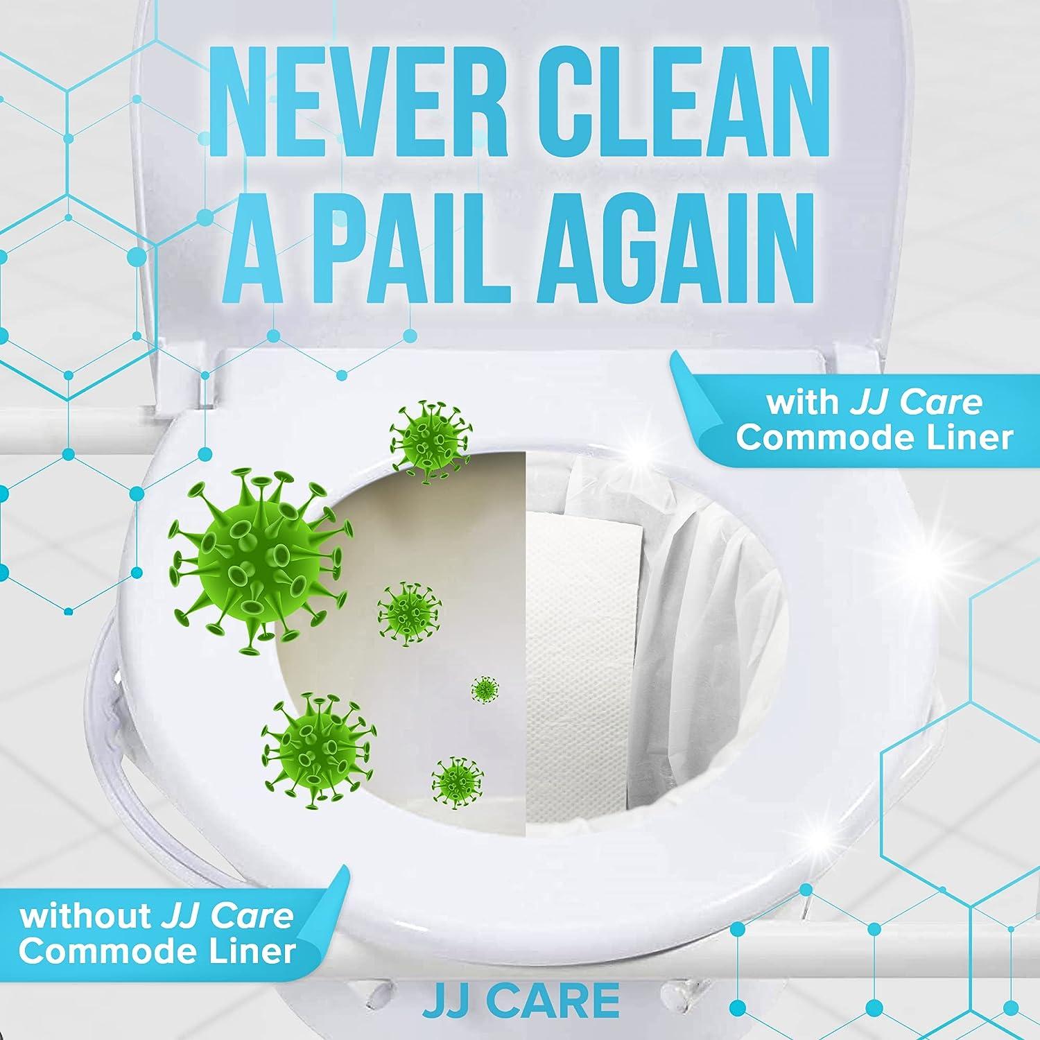 JJ CARE Bedside Commode Liners Disposable with Super Absorbent Pads