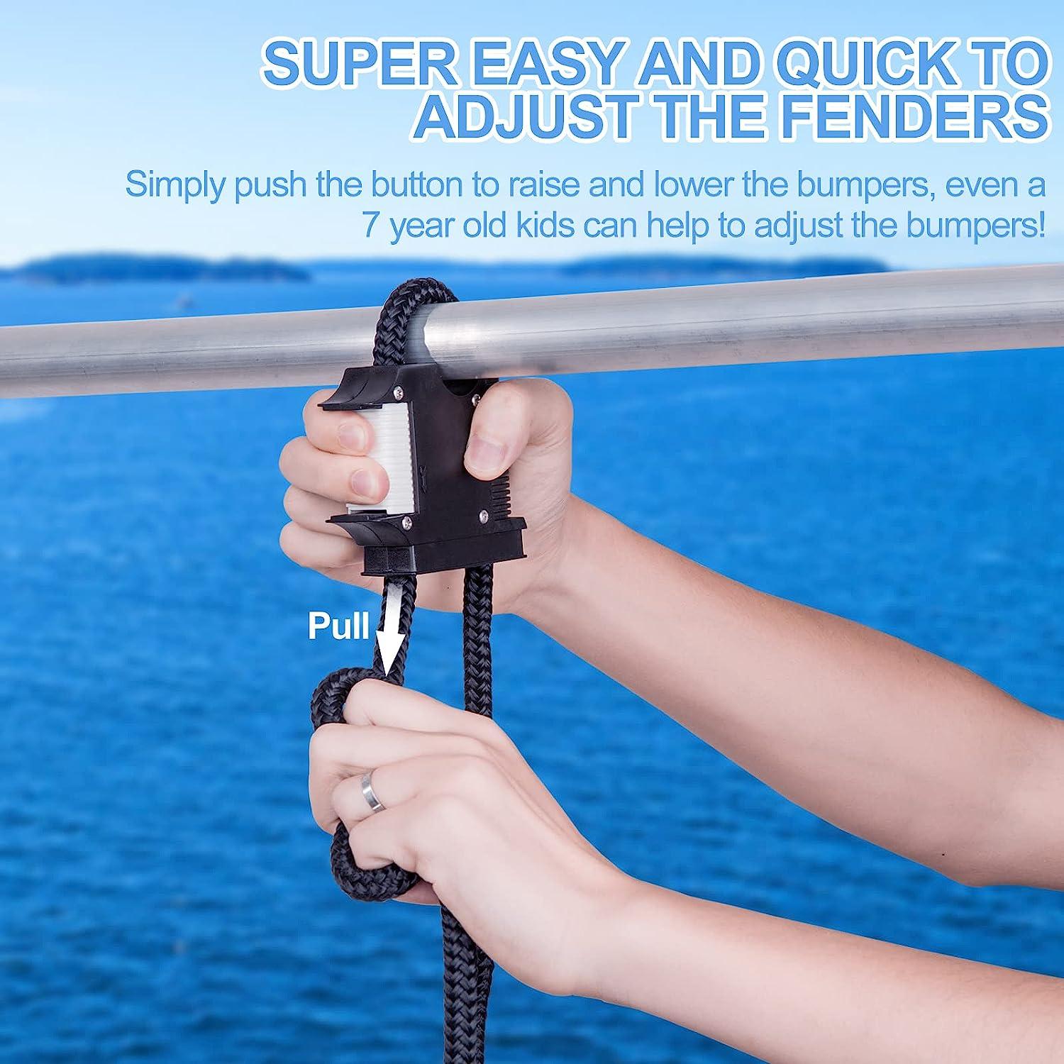 Huntury Boat Fender Hanger Rail & Cleat Clips Quick Release Fender