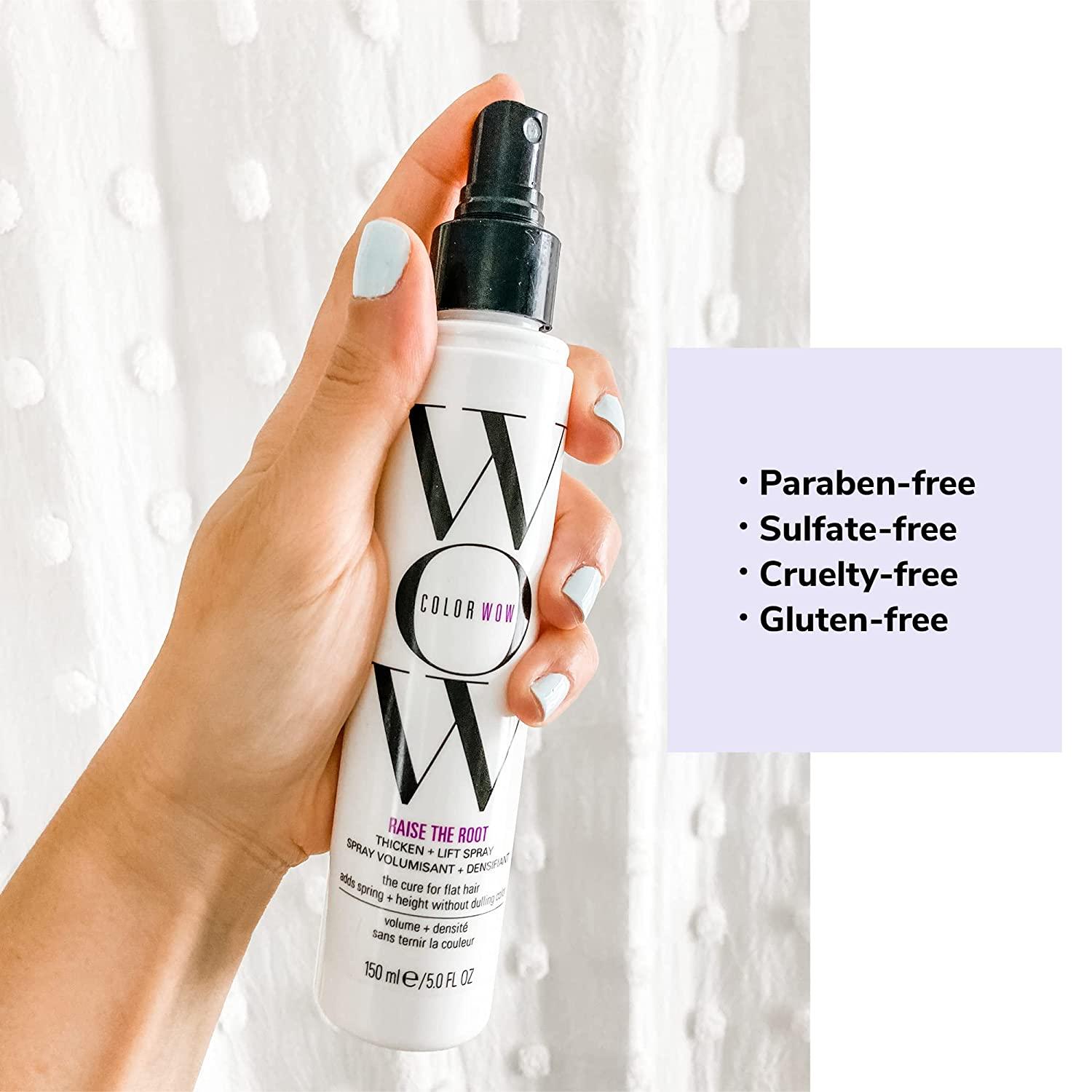 Color Wow Raise the Root Thicken + Lift Spray All-day root lift + volume on  wet or dry hair never sticky or stiff non-yellowing heat protection for all  hair types, especially fine,