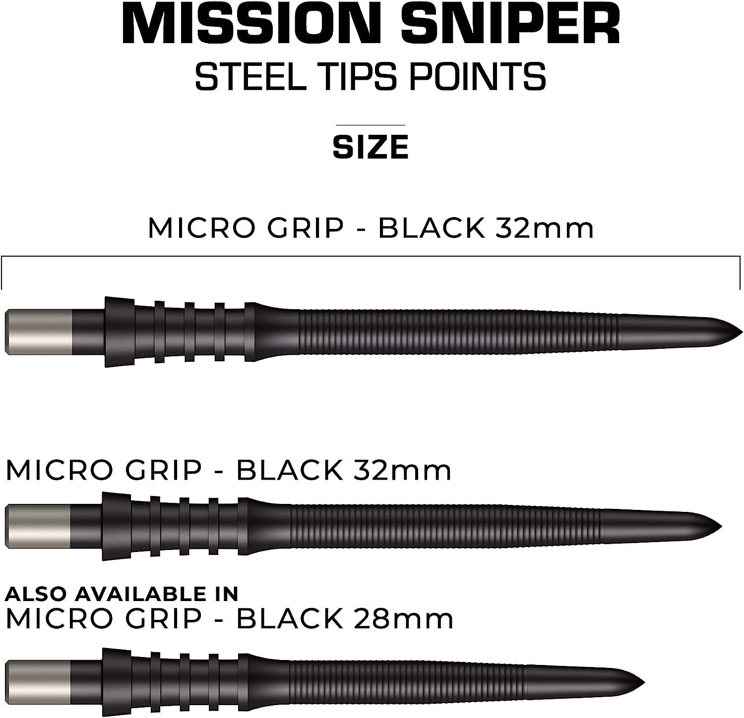 Mission Darts Sniper Points Micro Grip Steel Tip Replacement Points
