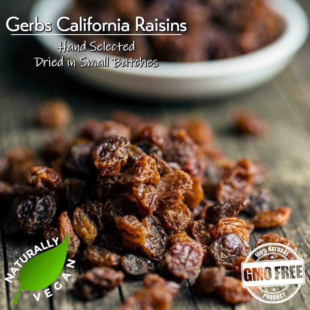 GERBS California Raisins 2 LBS. Freshly Dehydrated Resealable Bulk Bag Top Food Allergy Free