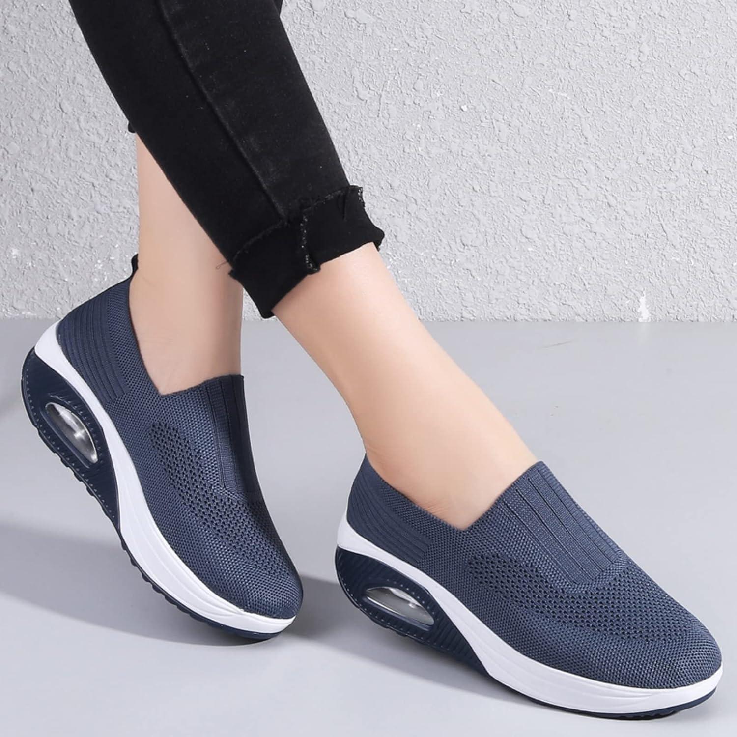 Touchmosees Women Mary Jane Platform Sneakers Air Cushion Slip-on