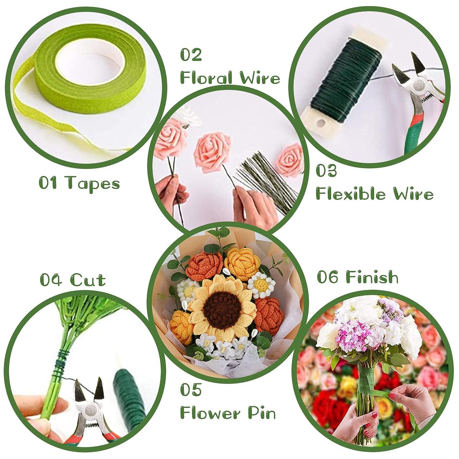 Floral Arrangement Kit Floral Tape and Floral Wire with Cutter Flower Arrangements Supplies 22