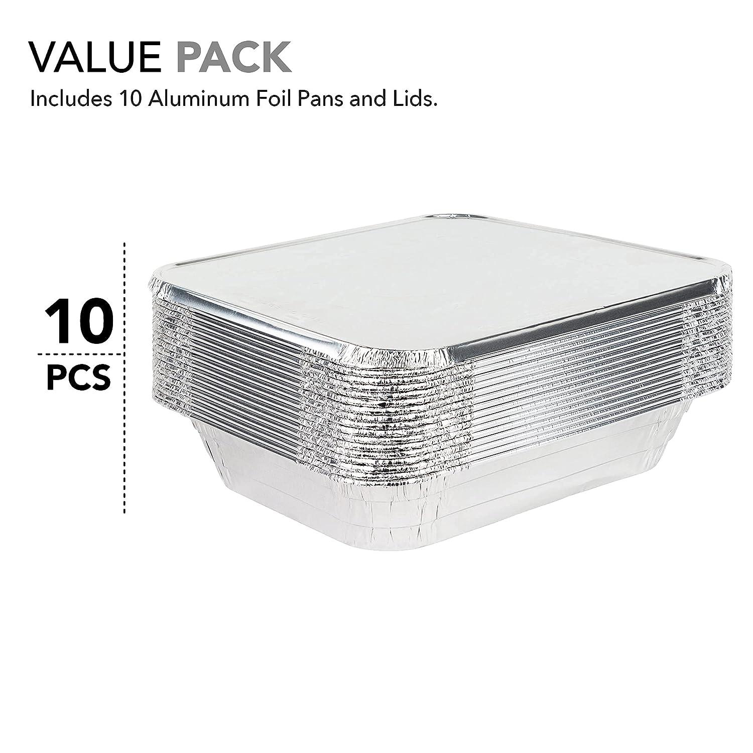 20-Pack 9x13 Aluminum Roasting Pans with Lids, Half Size