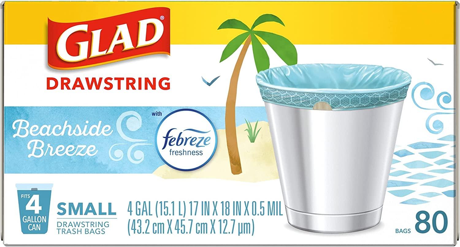 Save on Glad Febreze Beachside Breeze Small Drawstring Trash Bags 4 Gallon  Order Online Delivery