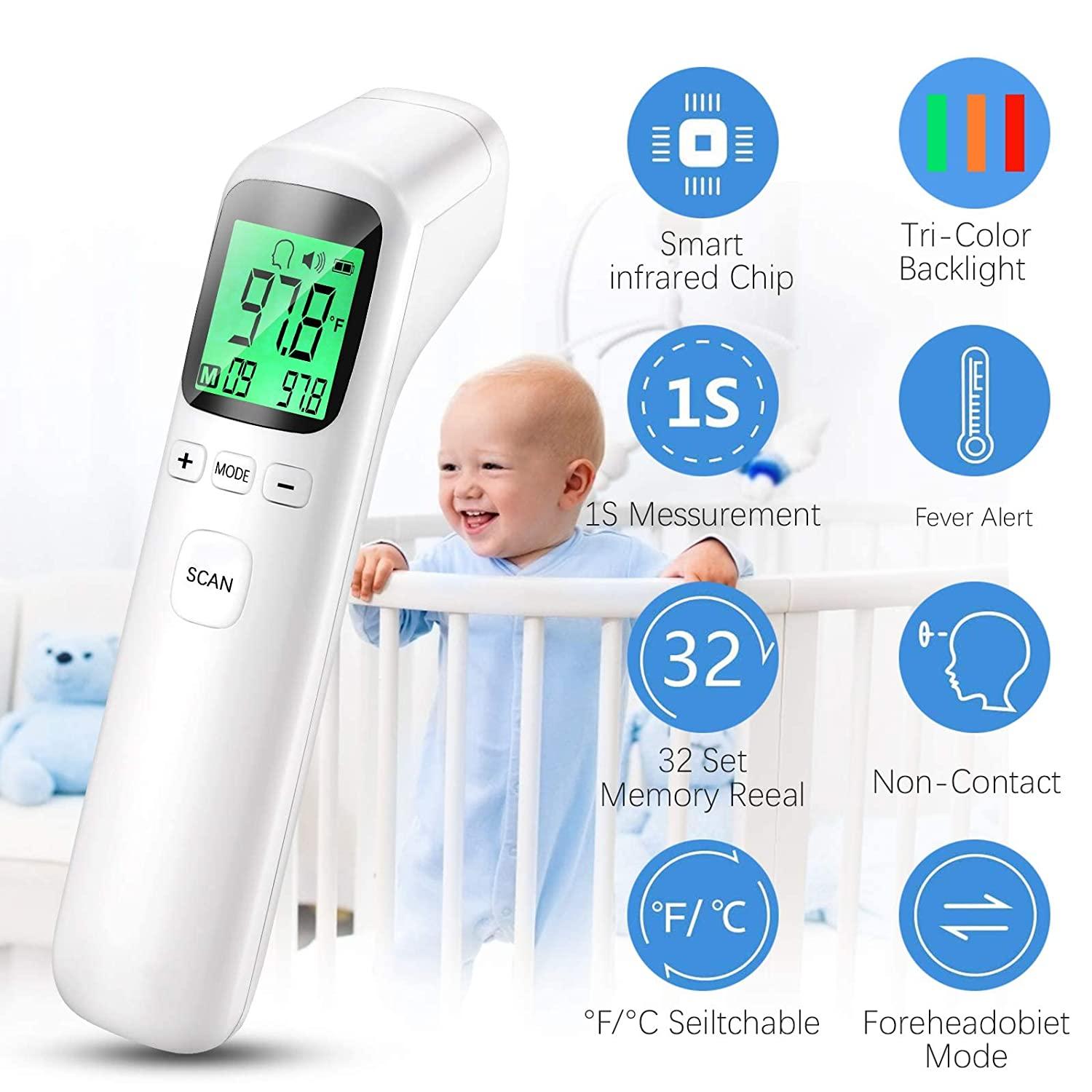 NonContact Infrared Forehead Thermometer , Digital Thermometer , Body