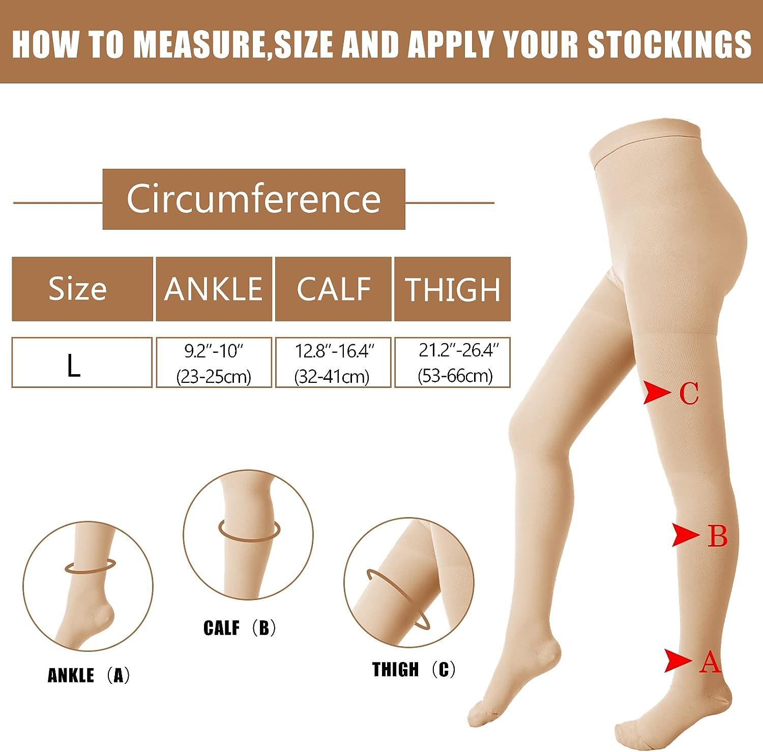 4 Pairs Compression Pantyhose 20-30mmHg Graduated Compression Tight Firm Support  Compression Stockings Closed Toe Compression Leggings for Women Swelling Varicose  Veins Edema Pregnancy