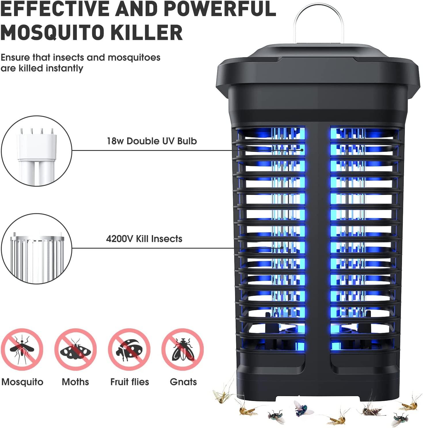 Bug Zapper for Outdoor and Indoor, High Powered 4200V Auto on/Off
