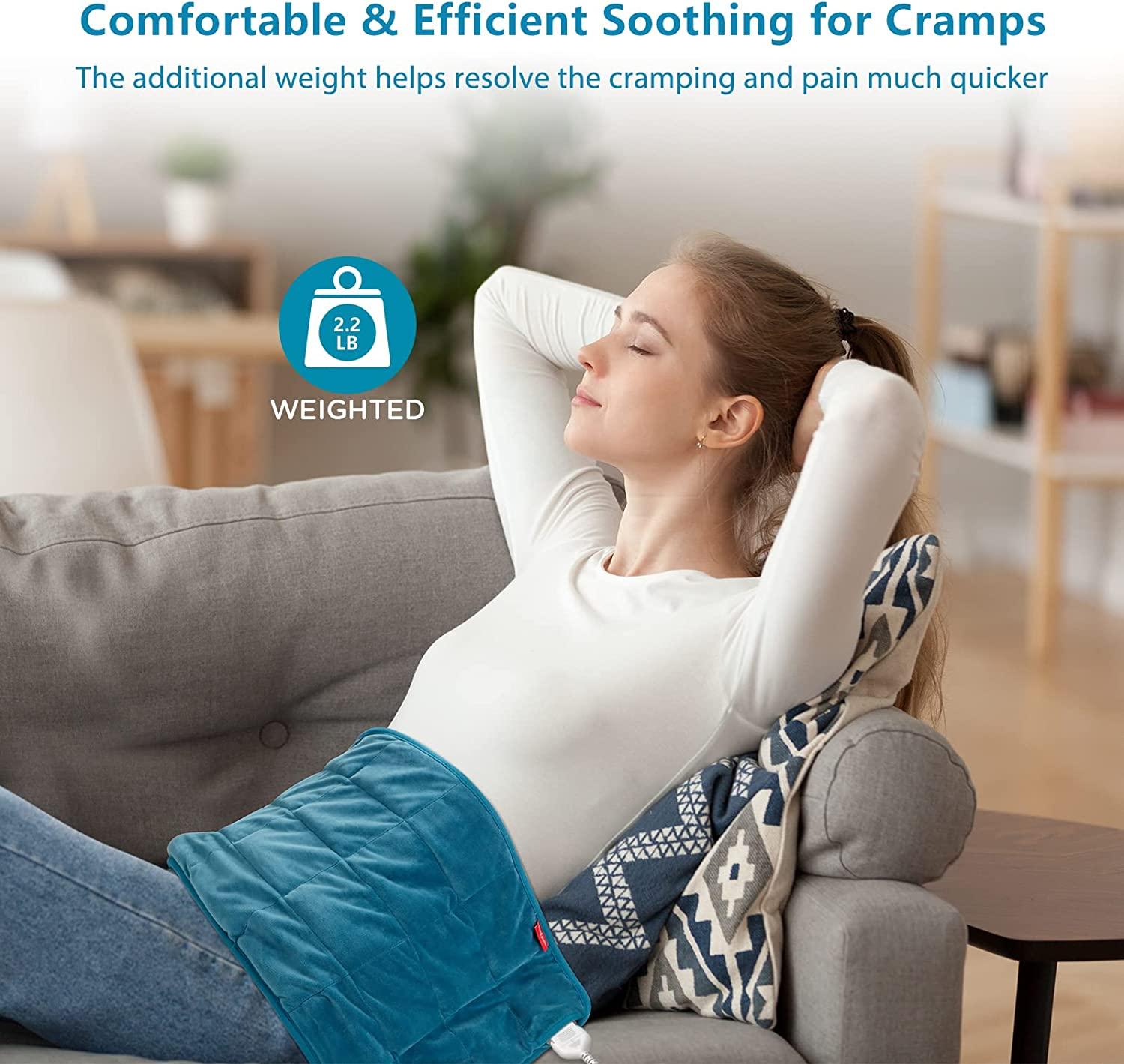 Comfytemp 2.2lb Full Weighted Heating Pad for Back Pain & Cramps Relief