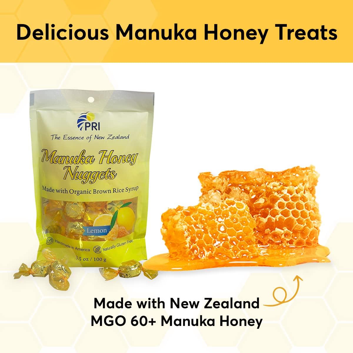PRI Manuka Honey & Lemon Nuggets All Natural Hard Candy 3.5oz