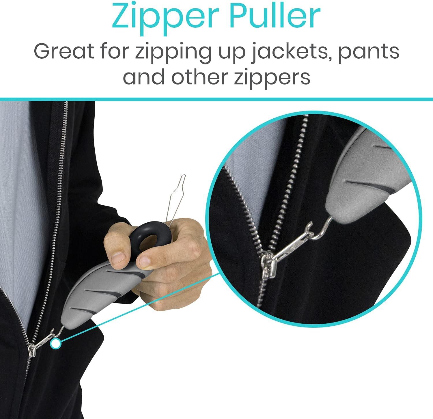 Vive Button Hook with Finger Hole Zipper Gripper Pull Helper Dressing Aid Assist Buttoning