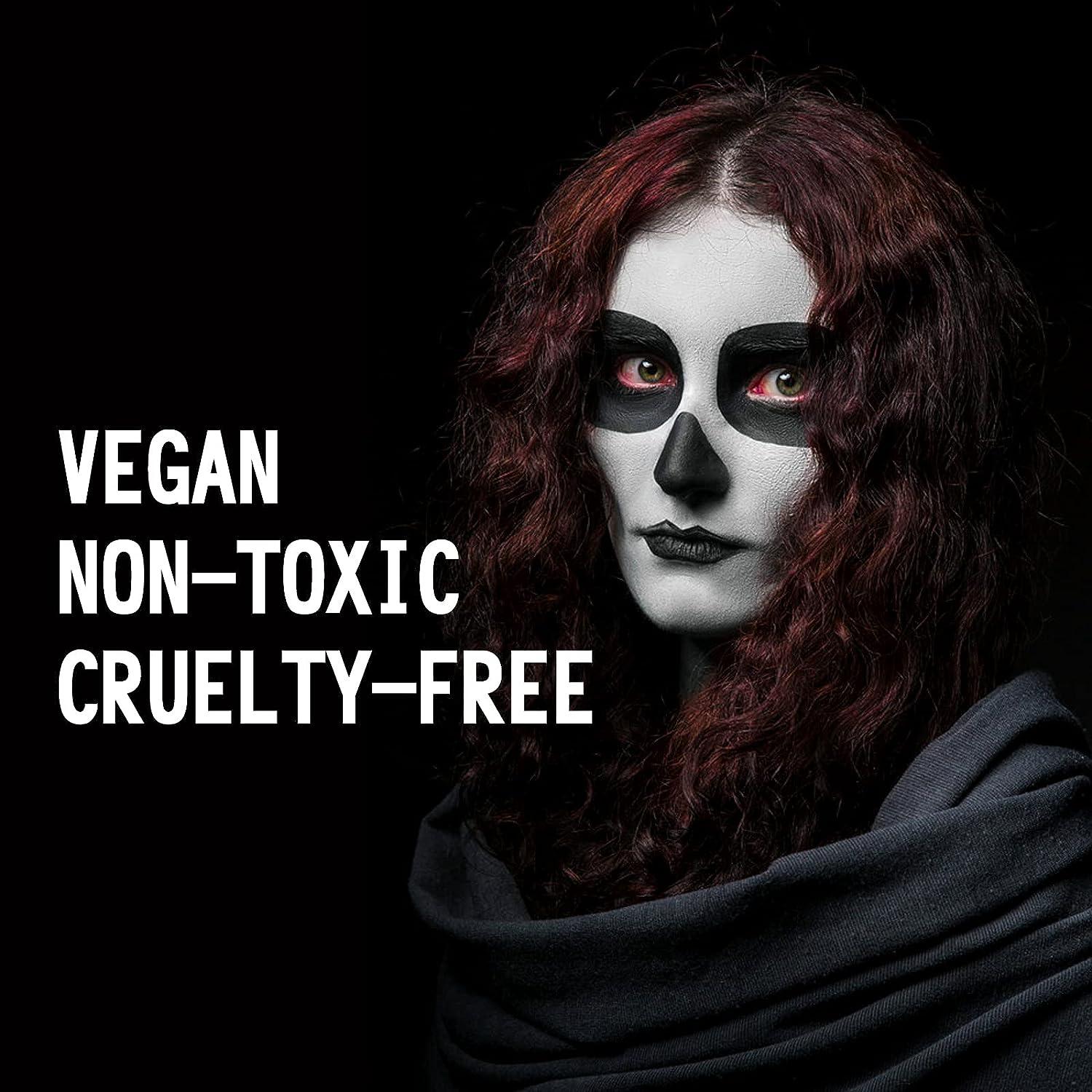 MEICOLY Black Face Paint Clown White Makeup,Classic Pro Oil Based Face