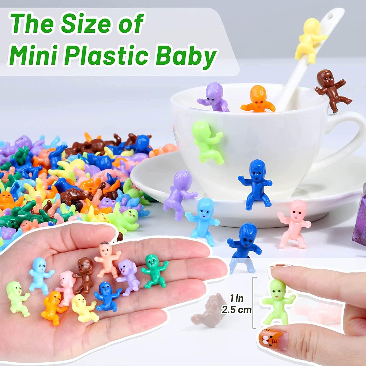  selizo Mini Plastic Babies for Baby Shower, 300pcs Tiny Baby  Figurines Mini Babies Bulk for Ice Cube Babies, Small King Cake Babies, My  Water Broke Baby Shower Games (6 Colors) 
