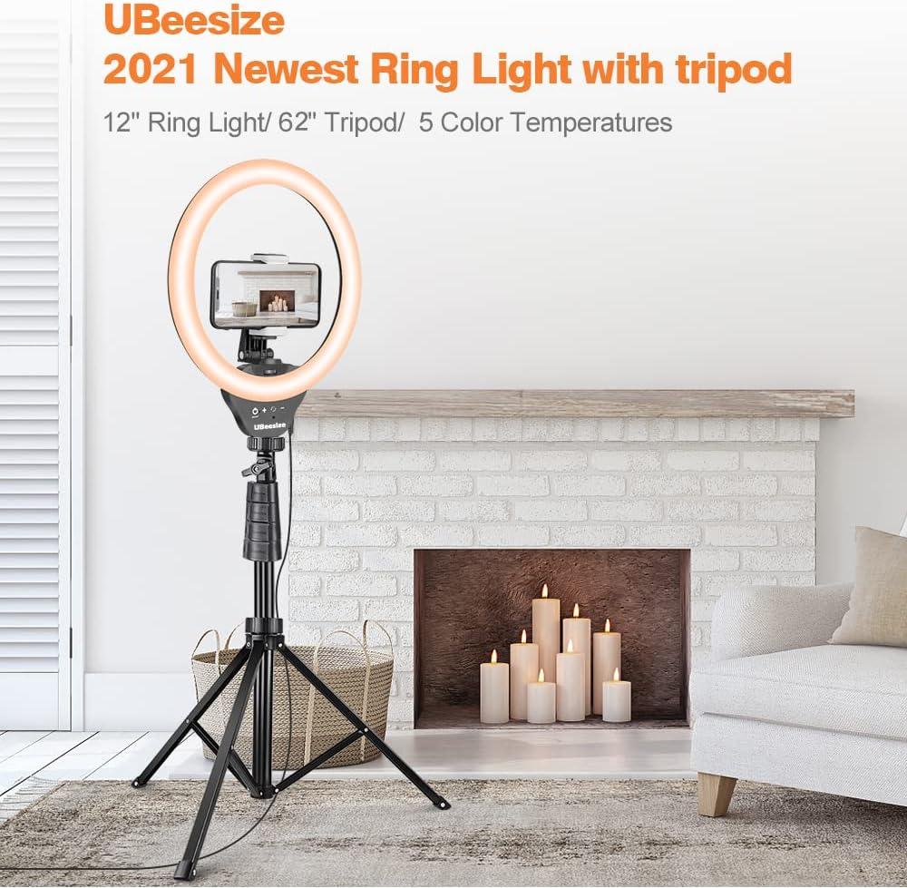UBeesize 12 Ring Light with Tripod Stand Perfect for Video
