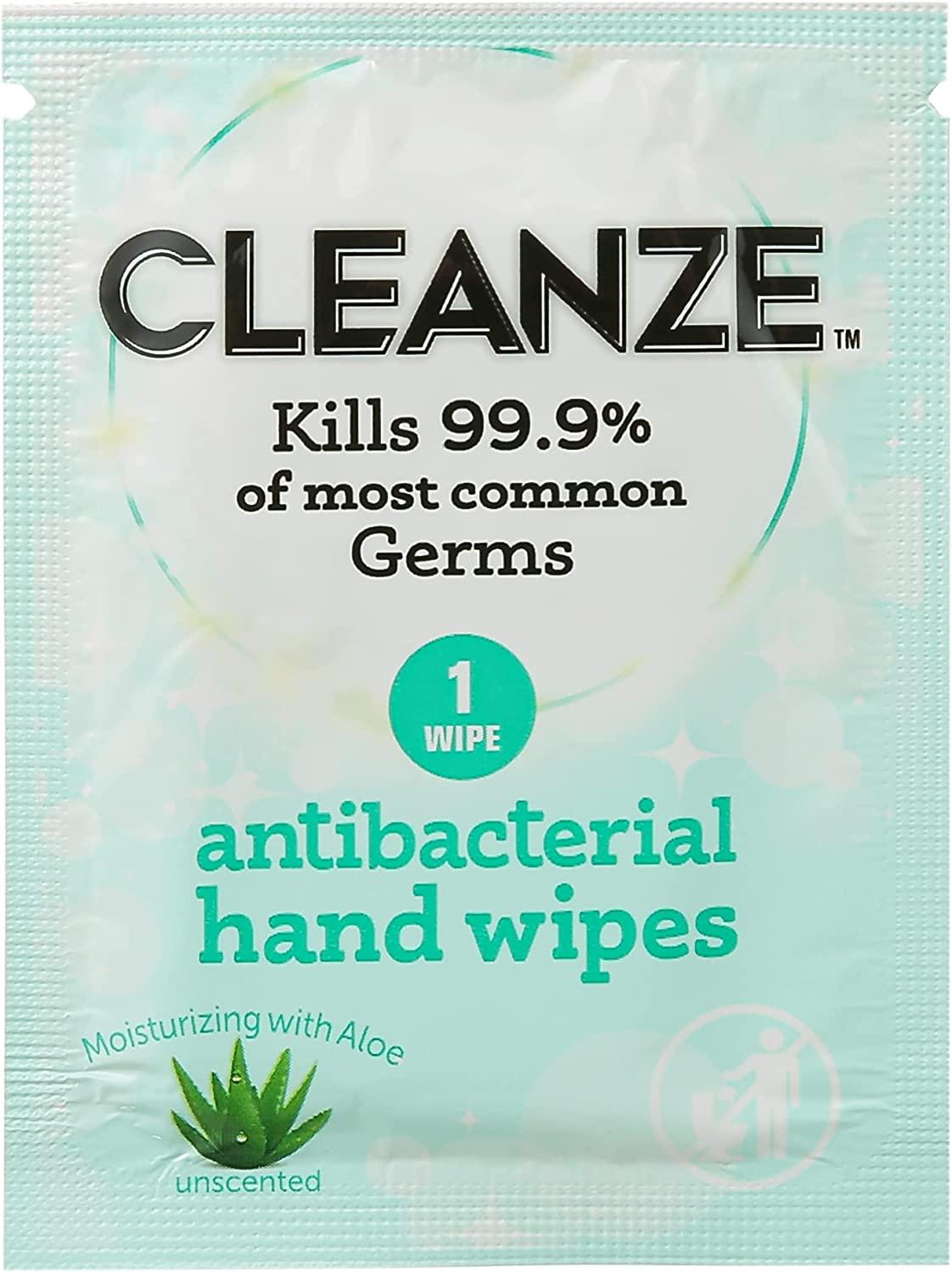 Cleanze Antibacterial Hand Sanitizing Hand Wipes Individual Hand Wipe
