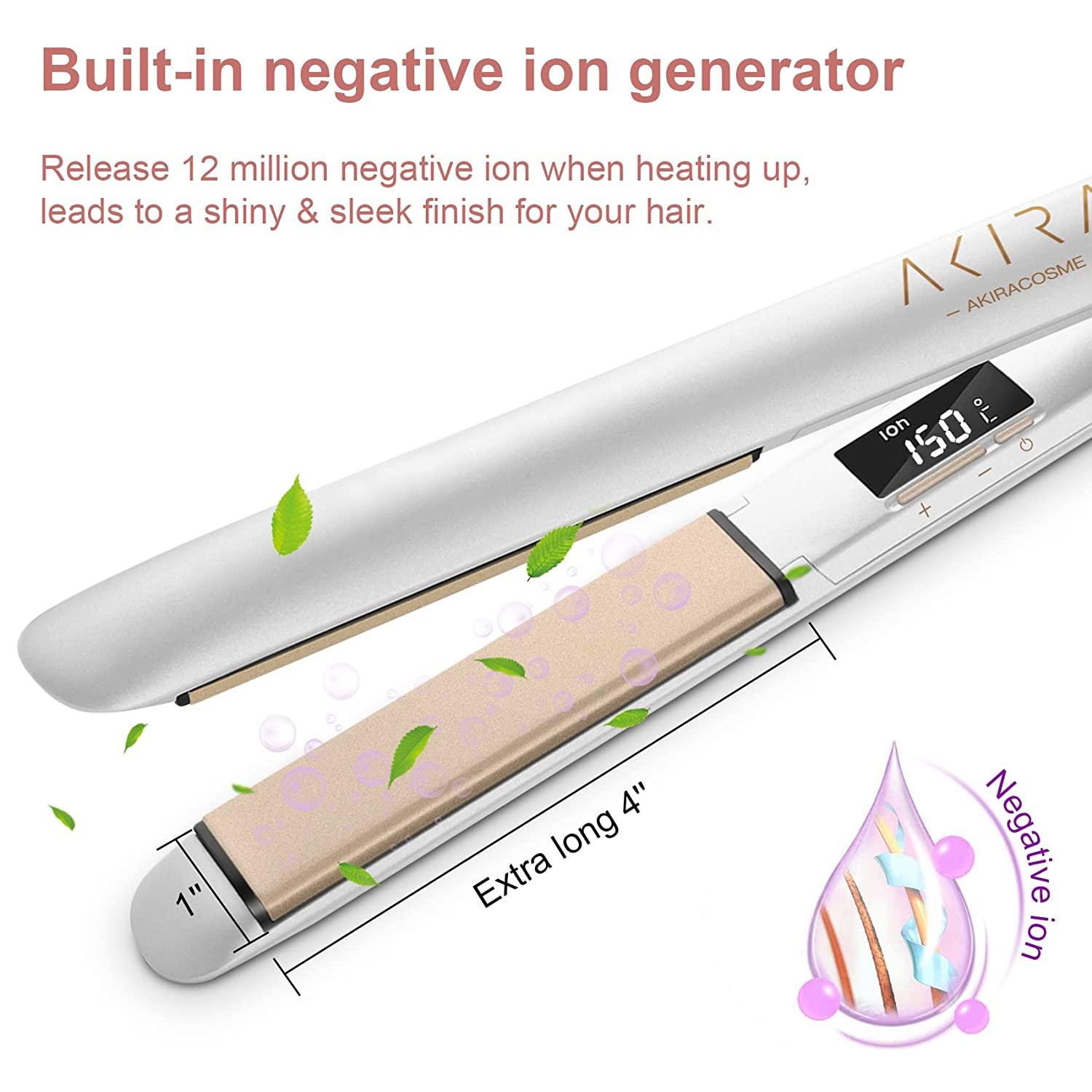 AKIRACOSME 2in1 Hair Straightener and Curler Professional Ceramic Ion