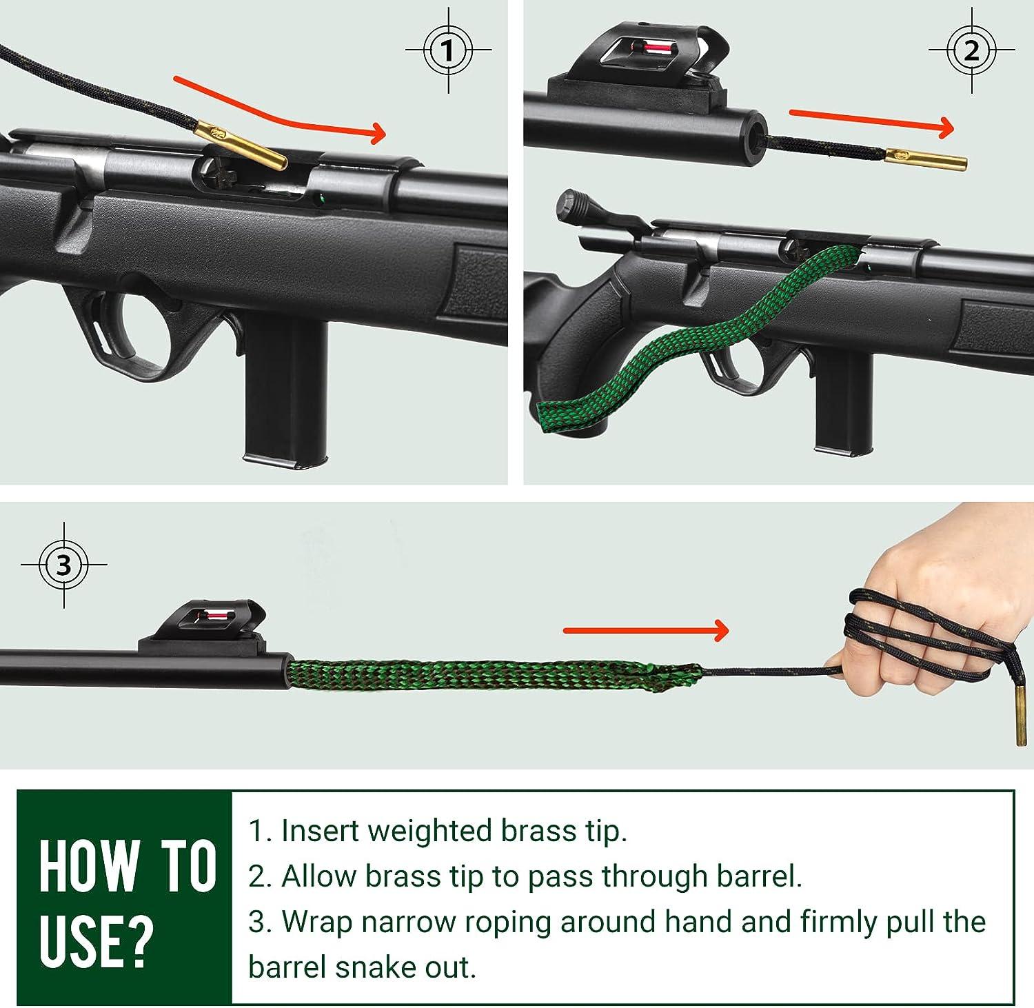 HUNTSEN Gun Snakes Cleaner for Rifle Cleaning Gun Snake Brushes for