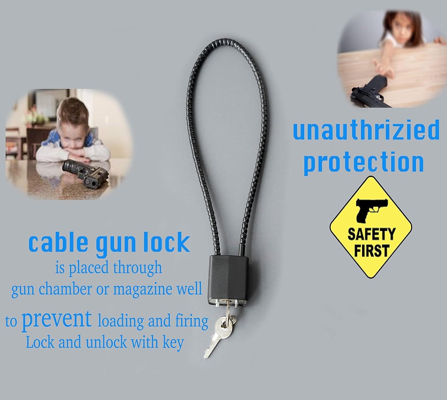 Lockforall Cable Gun Locks with Keys Keyed Alike 15" Cable Gun Safe