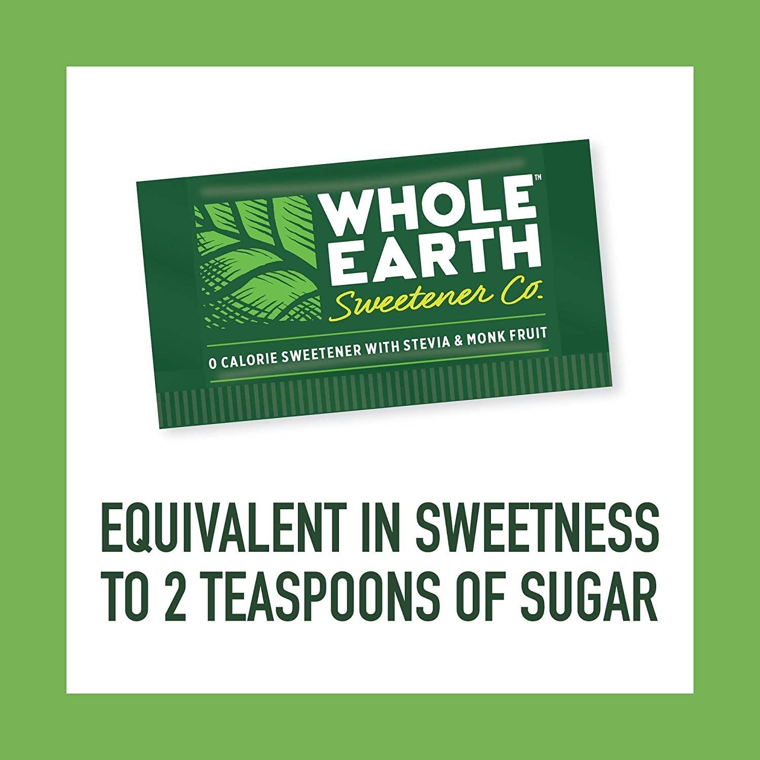 WHOLE EARTH Stevia Monk Fruit Plantbased Sweetener 400 Packets Stevia