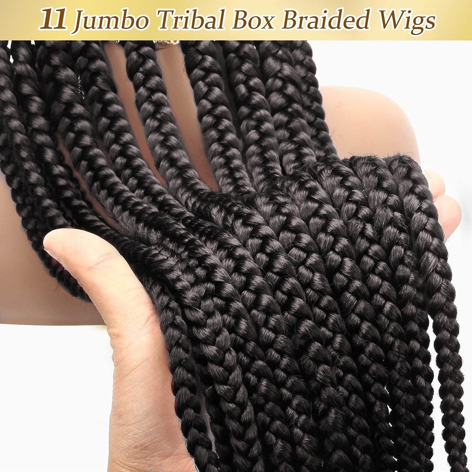 Alebery 36 Full Lace Jumbo Box Braids Wig for Black Women Lightweight