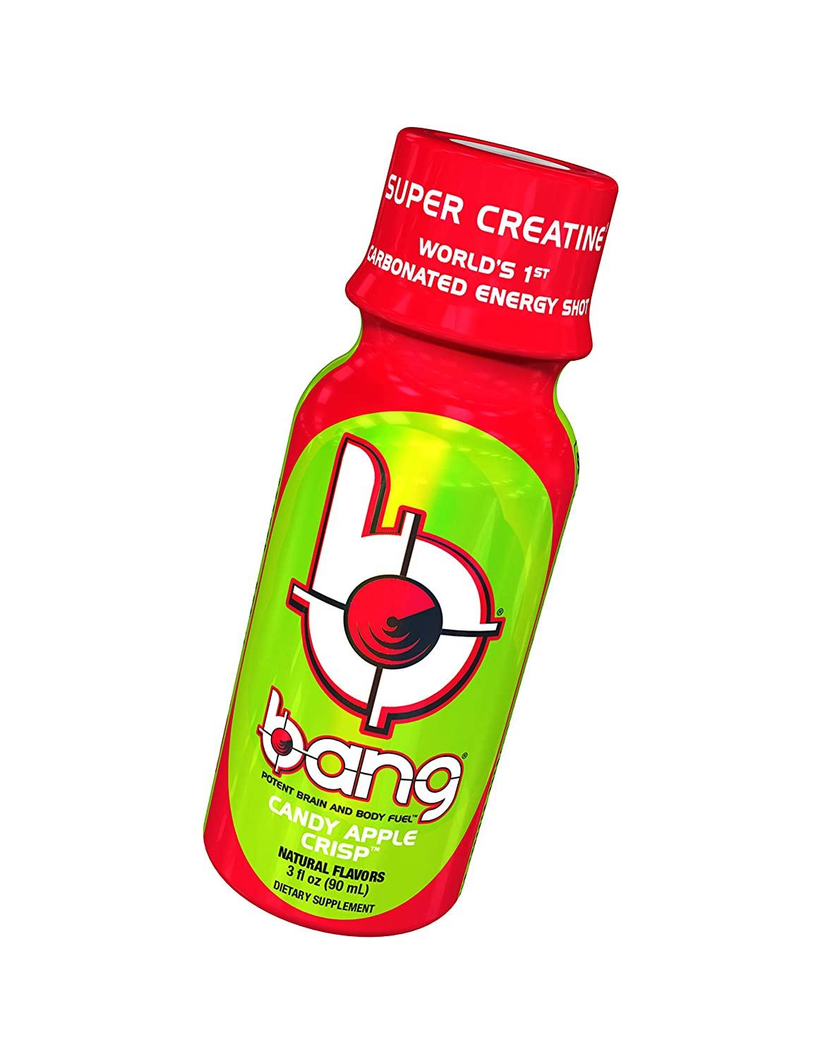 Bang Energy Shots Candy Apple Crisp 3 Fl Oz (Pack of 12) Carbonated
