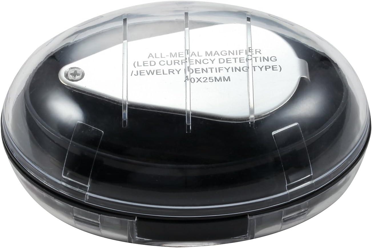 MSLAN 40X Full Metal Illuminated Jewelers Magnifier Pocket Folding