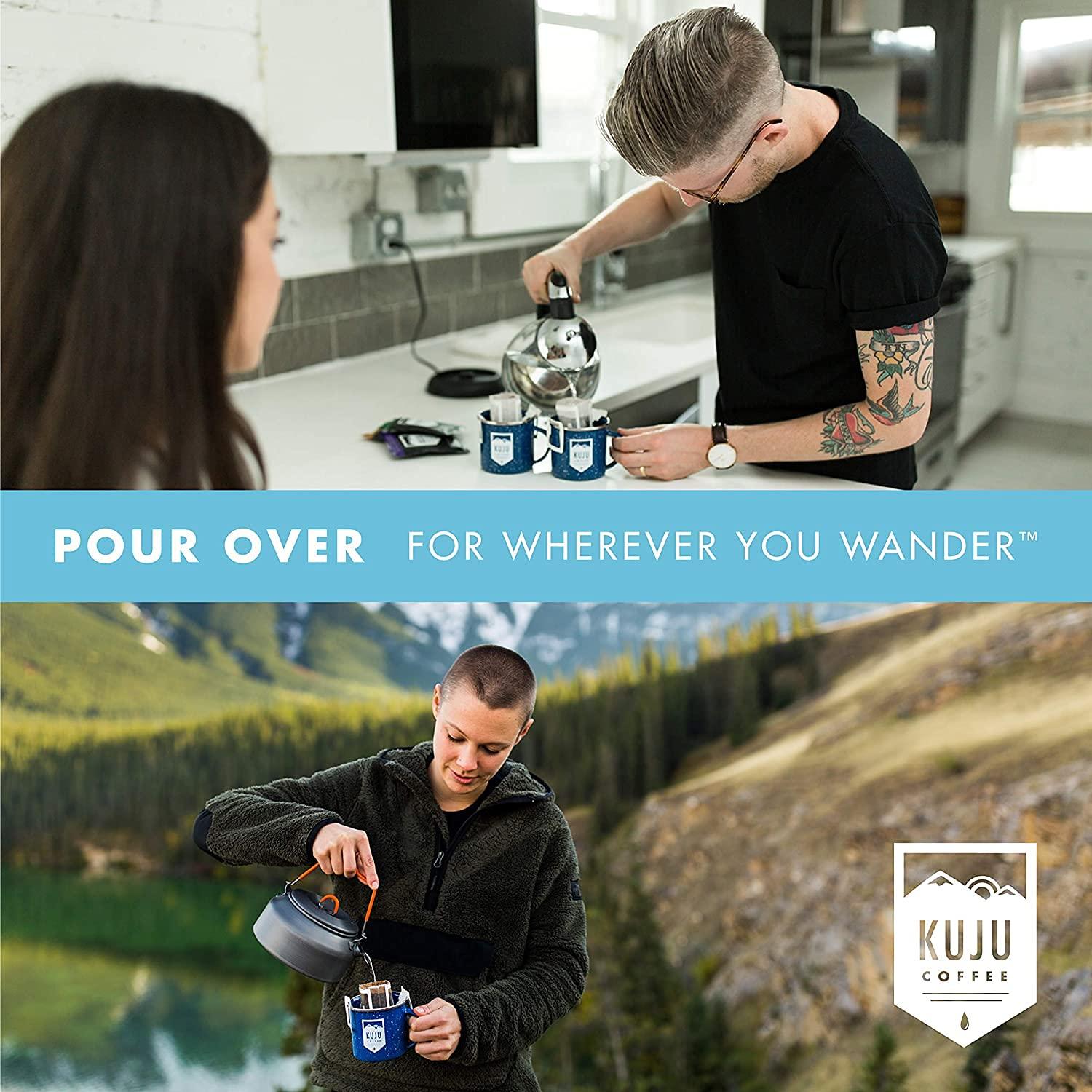 Kuju Coffee Premium SingleServe Pour Over Coffee Ethically Sourced, Specialty Grade, Eco