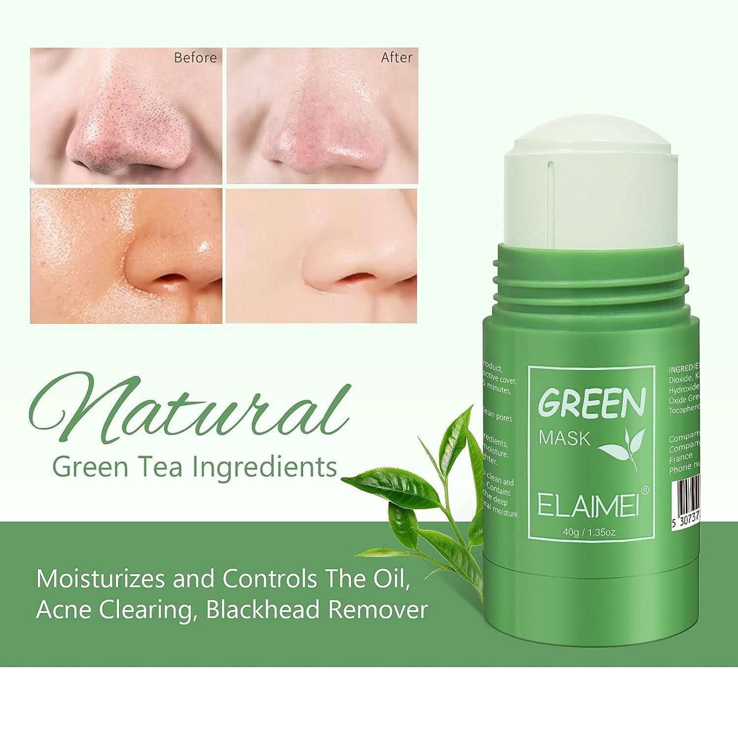 Green Mask Stick, Green Tea Purifying Clay Stick Mask, Face