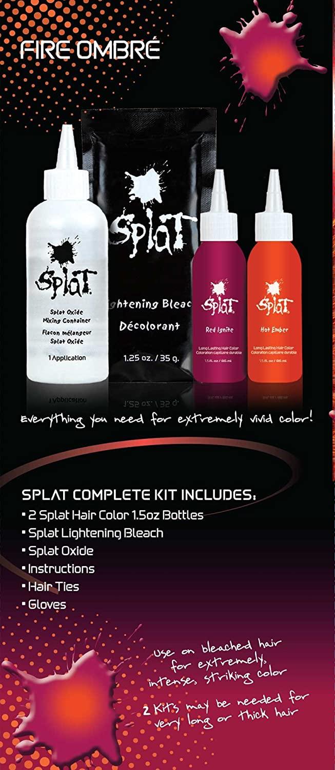 Splat Red Ombre Fire Complete Kit with Bleach- Ombre Fire