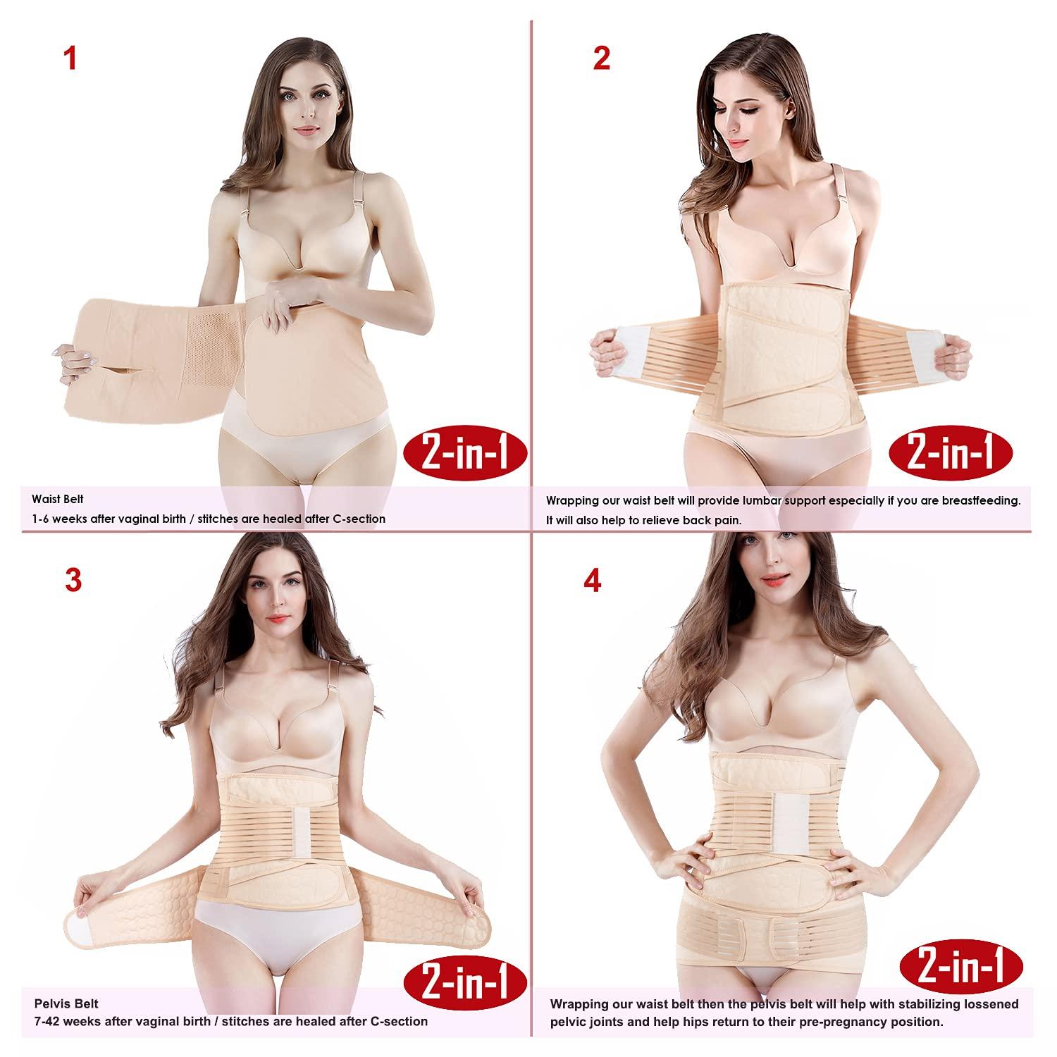After Birth Belly Band, Postpartum Recovery Girdle Wrap Post Pregnancy  Corset Waist Belt, Support C Section Pelvis Postnatal, Beige, 2X-Large  (Pack of 1) : : Health & Personal Care