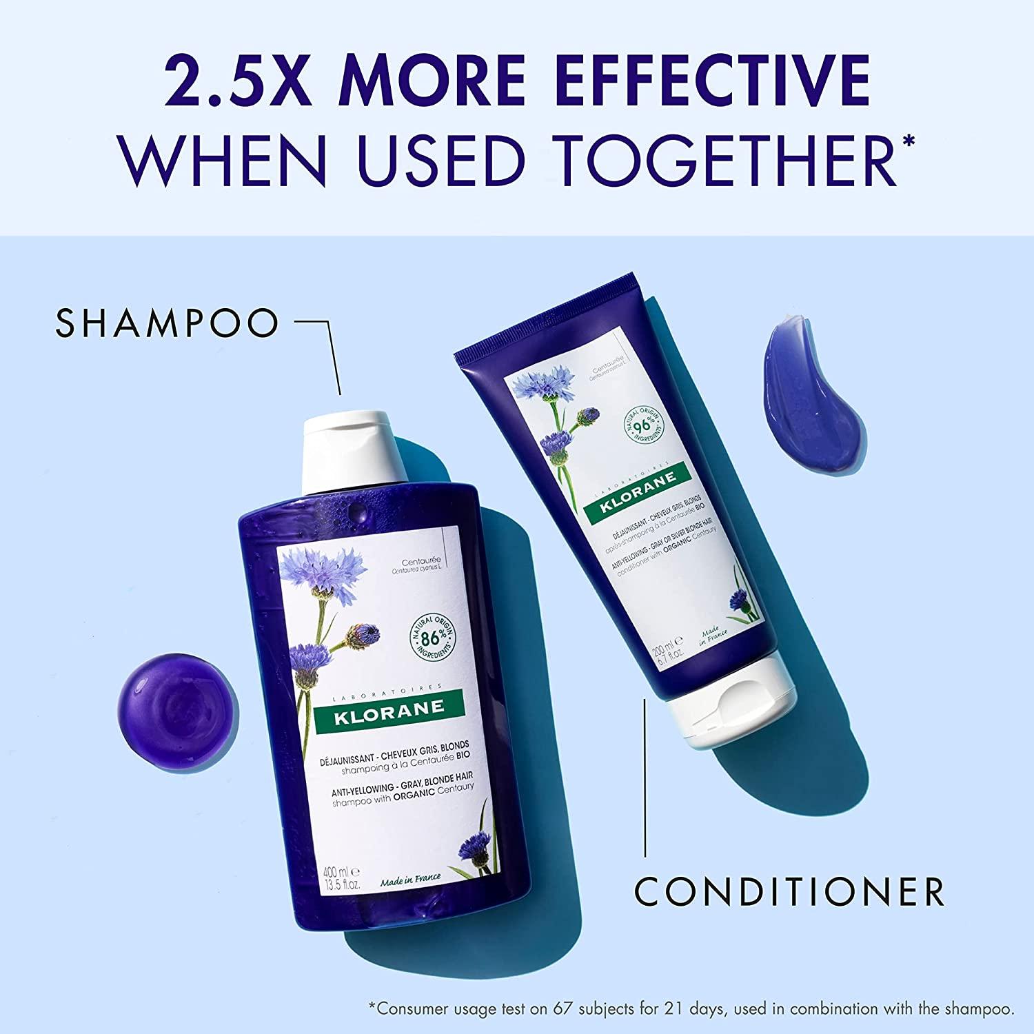 Klorane PlantBased Purple Conditioner with Centaury, Brightens Blonde