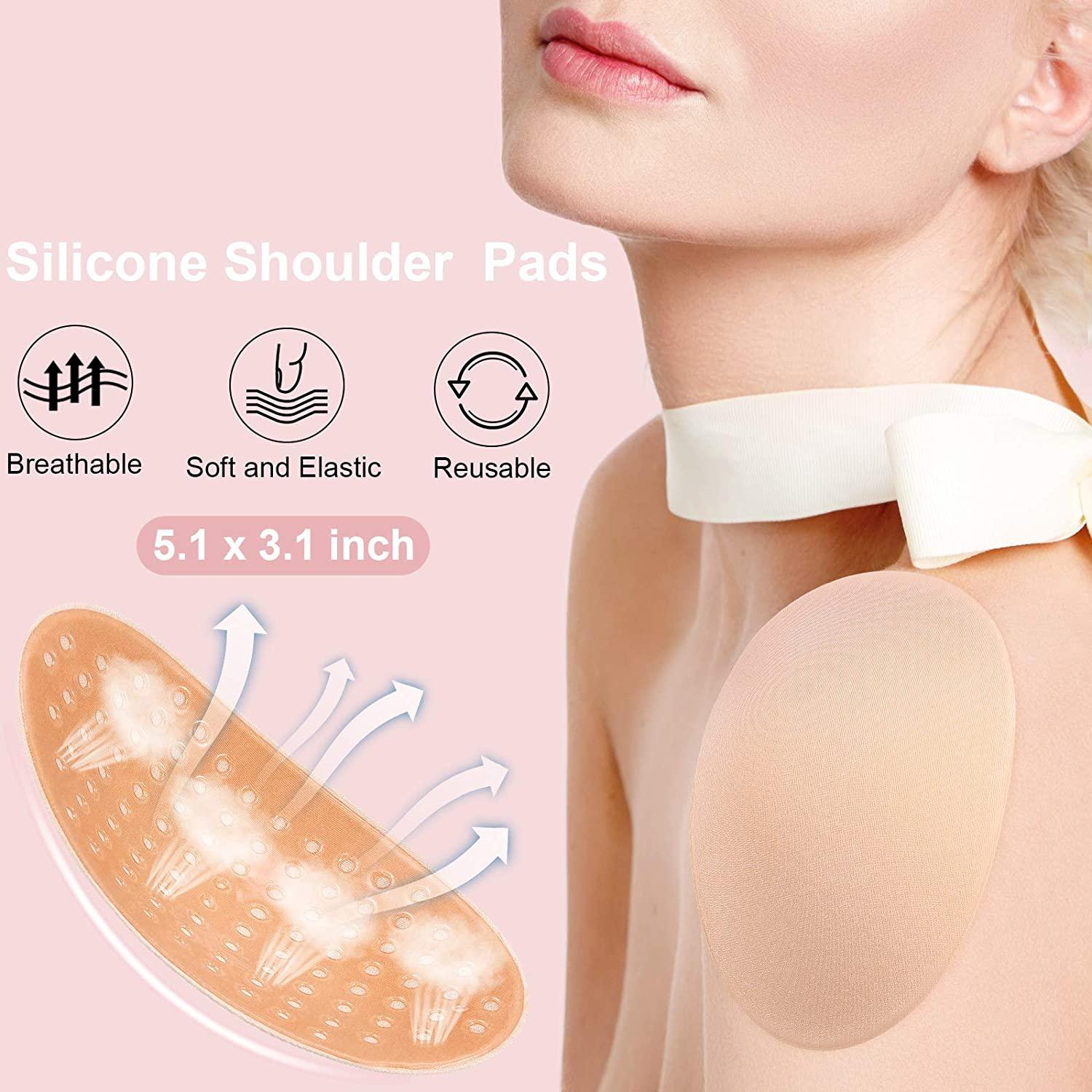  likerf Silicone Shoulder Pads for Womens Clothing, Invisible  Breathable Anti-Slip Enhancer Shoulder Pads, Dresses T-Shirt  Suit(Transparent, Transparent Flesh Color) : Health & Household