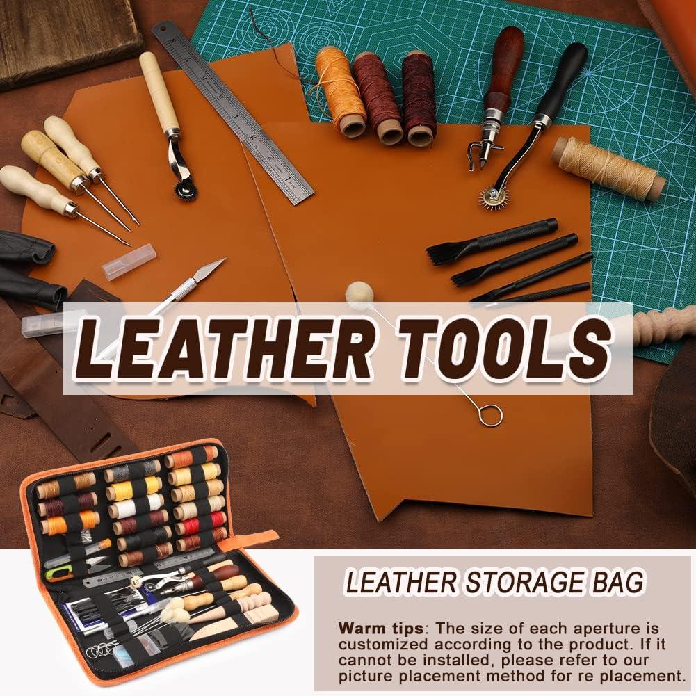 BUTUZE Versatile Leather Repair Purse Kit 34 PCS Leather Working  Supplies,Leather Making Tool Kit with Awl,Waxed Thread,Groover, Wool  Dauber, Leather Kits for Beginner
