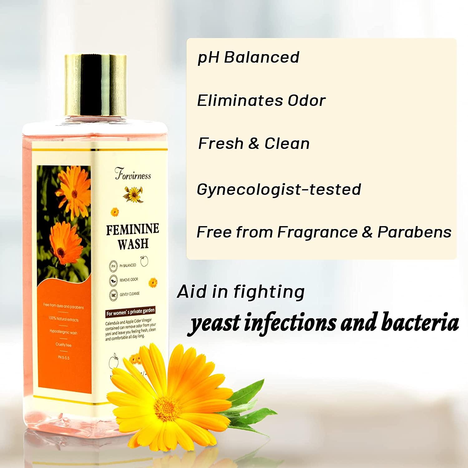 forvirness Natural Feminine Wash for Sensitive Skin pH Balanced Vaginal Wash with Calendula