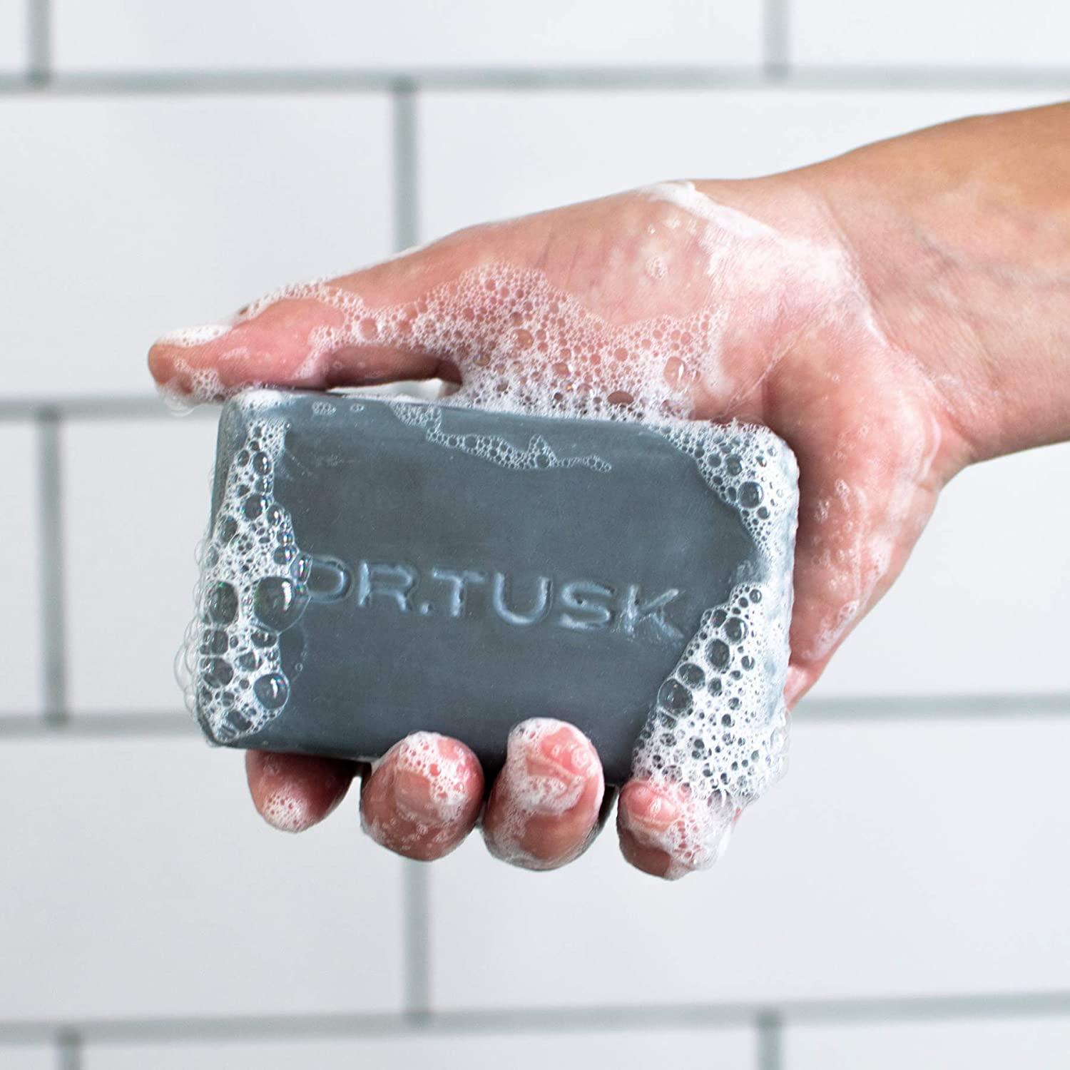DR. TUSK Men's Exfoliating Soap Bar Activated Charcoal & Caffeine