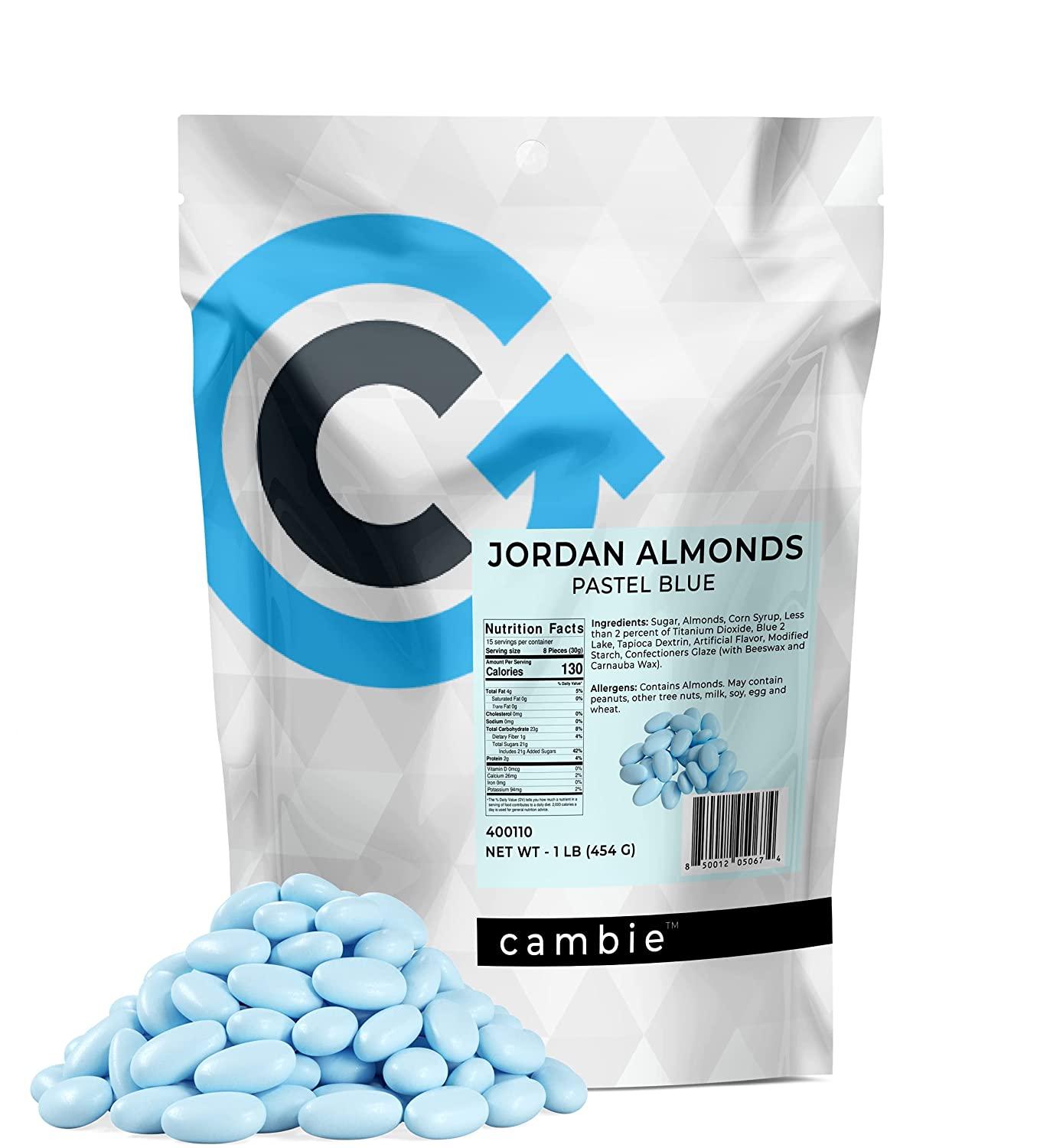 Cambie Jordan Almonds Pastel Blue Candy Almonds in Assorted Colors