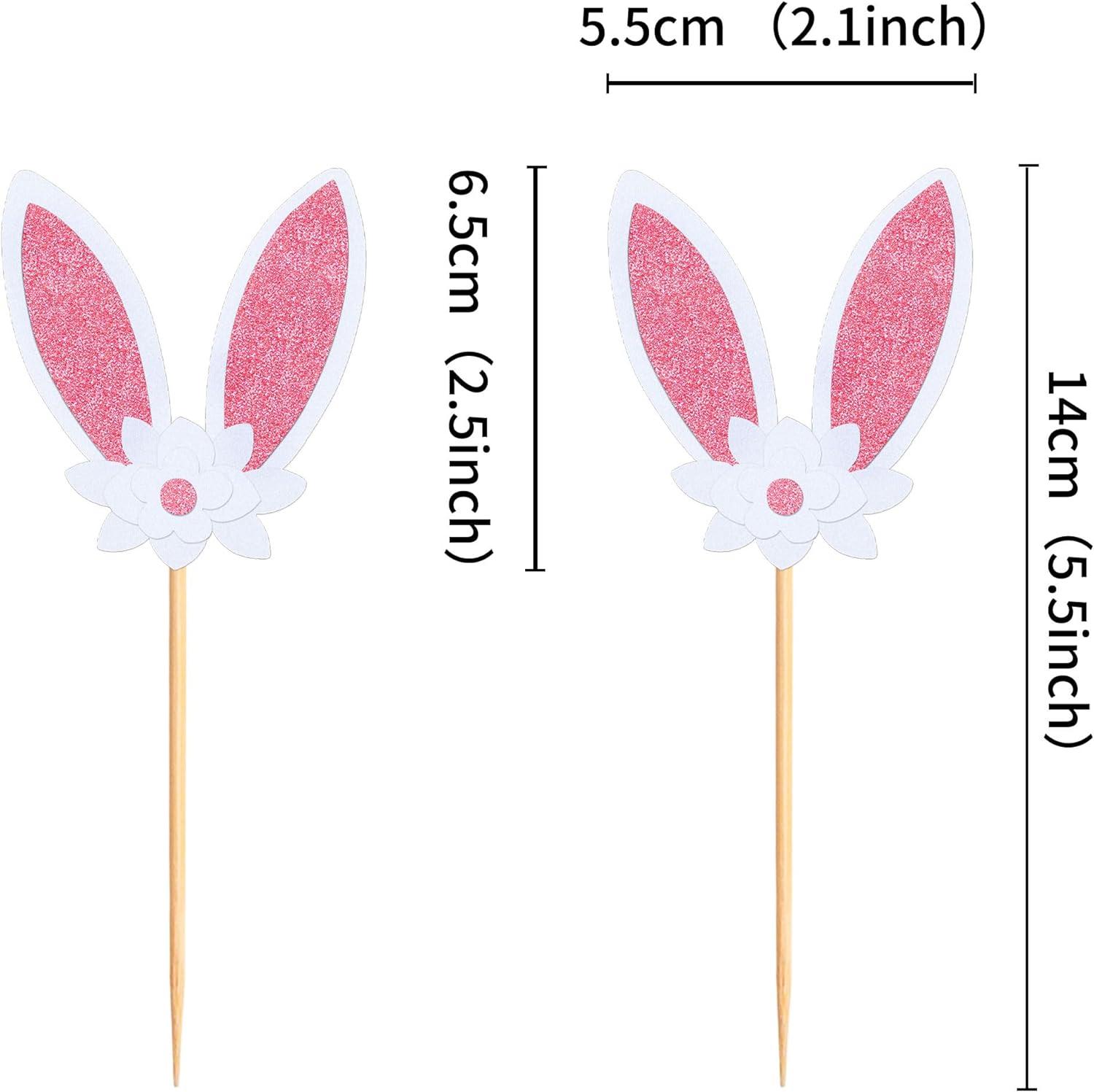 30 PCS Easter Cupcake Topper Bunny Cupcake Toppers Jamaica